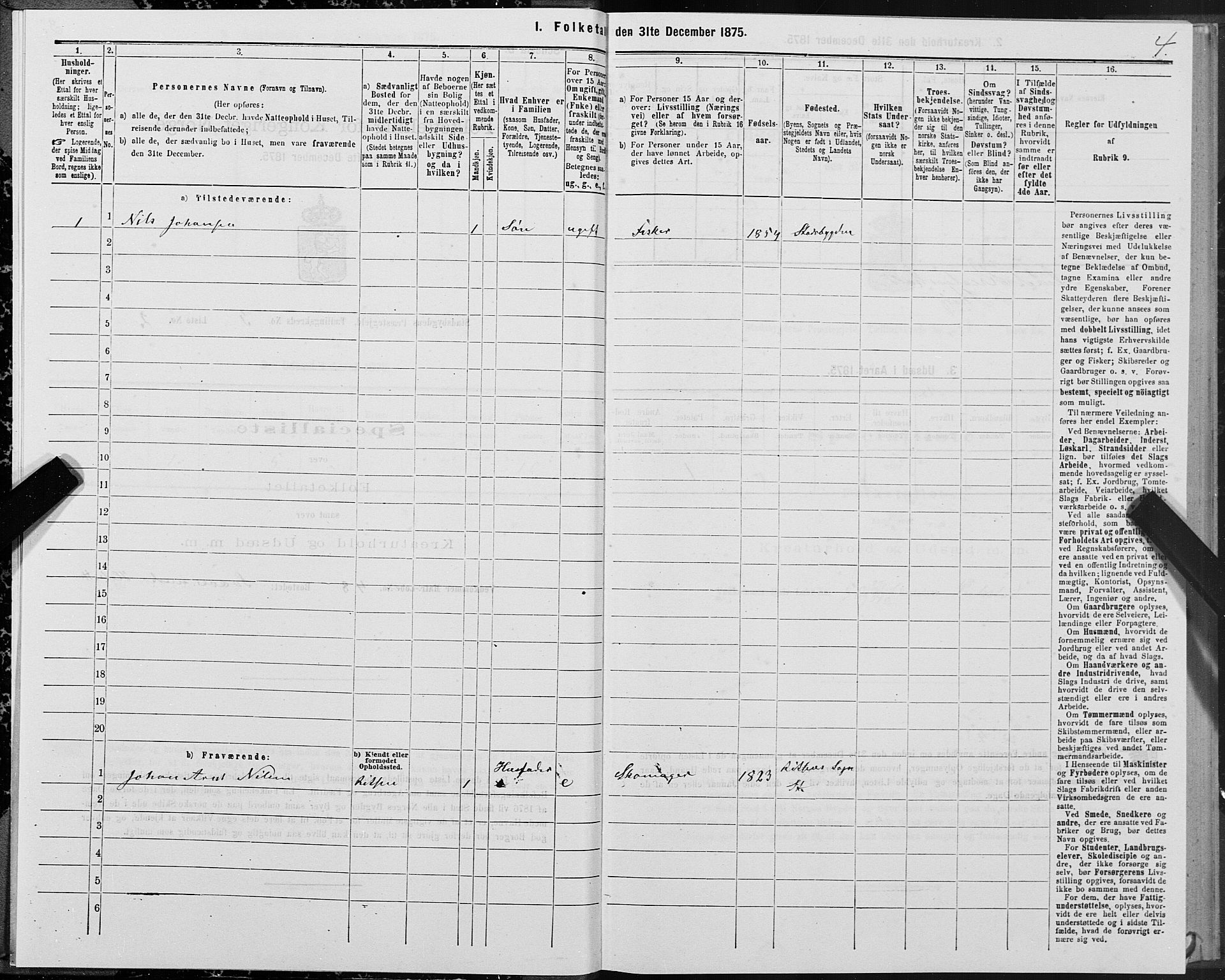 SAT, 1875 census for 1625P Stadsbygd, 1875, p. 2004