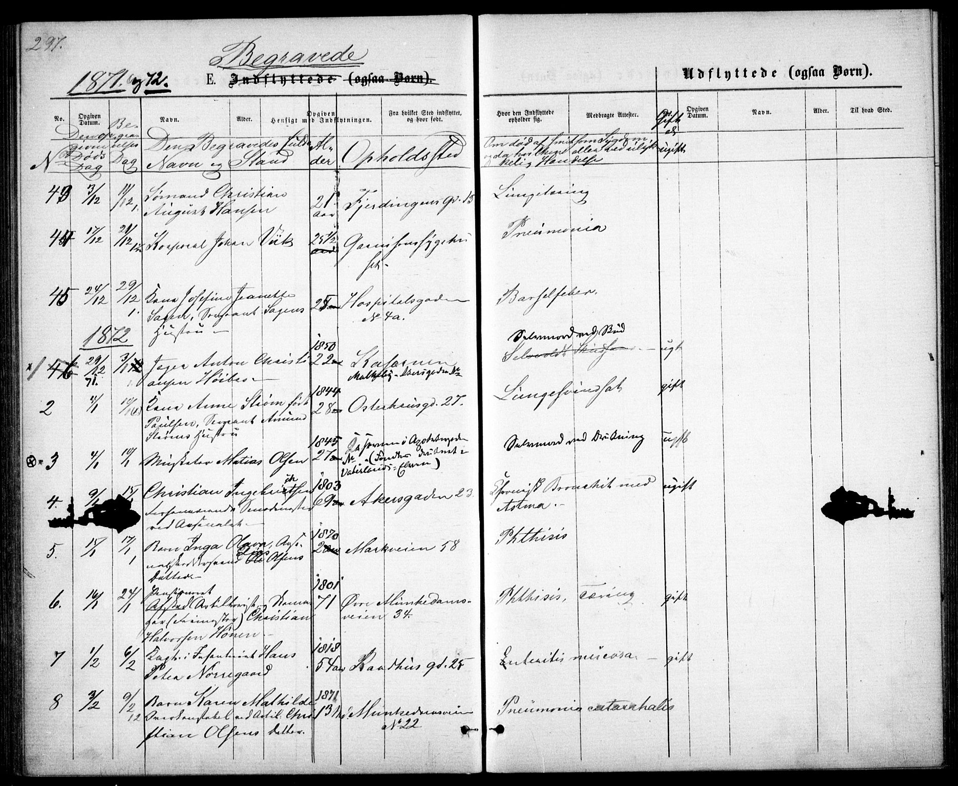 Garnisonsmenigheten Kirkebøker, SAO/A-10846/G/Ga/L0006: Parish register (copy) no. 6, 1860-1880, p. 297