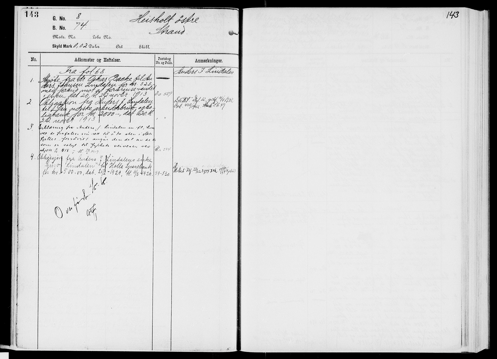 Nedre Telemark sorenskriveri, AV/SAKO-A-135/G/Gb/Gbg/L0001: Mortgage register no. VII 1, p. 143