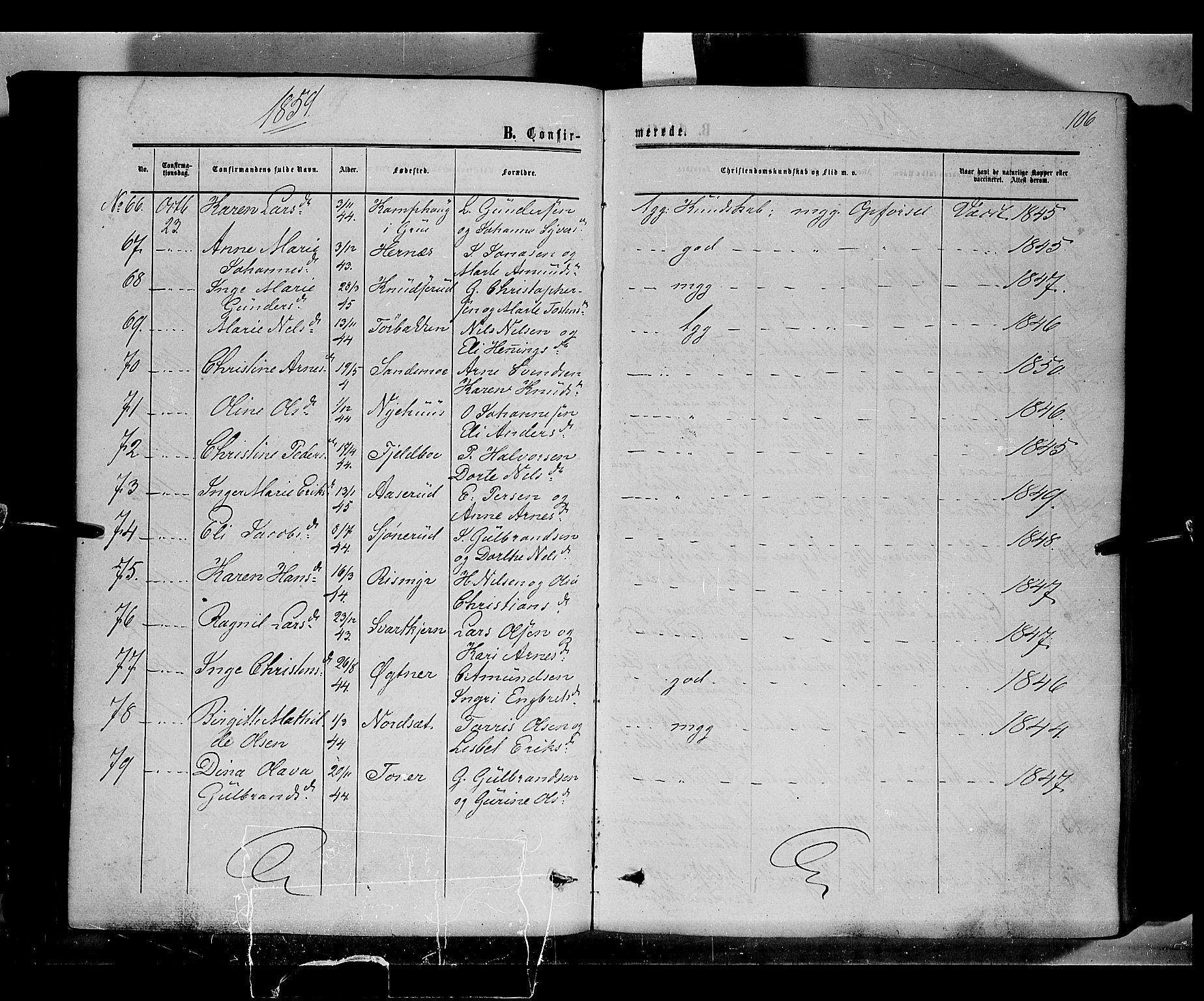 Sør-Odal prestekontor, SAH/PREST-030/H/Ha/Haa/L0002: Parish register (official) no. 2, 1859-1863, p. 106