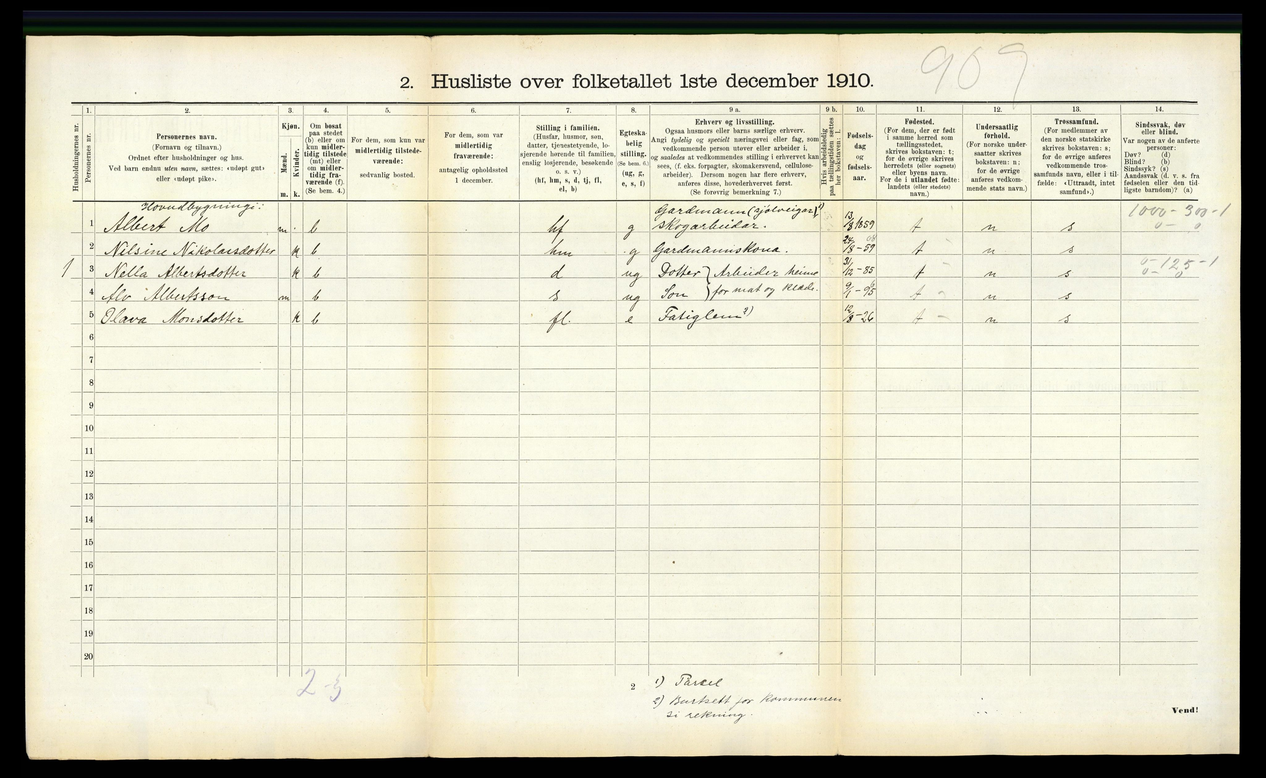 RA, 1910 census for Namdalseid, 1910, p. 371