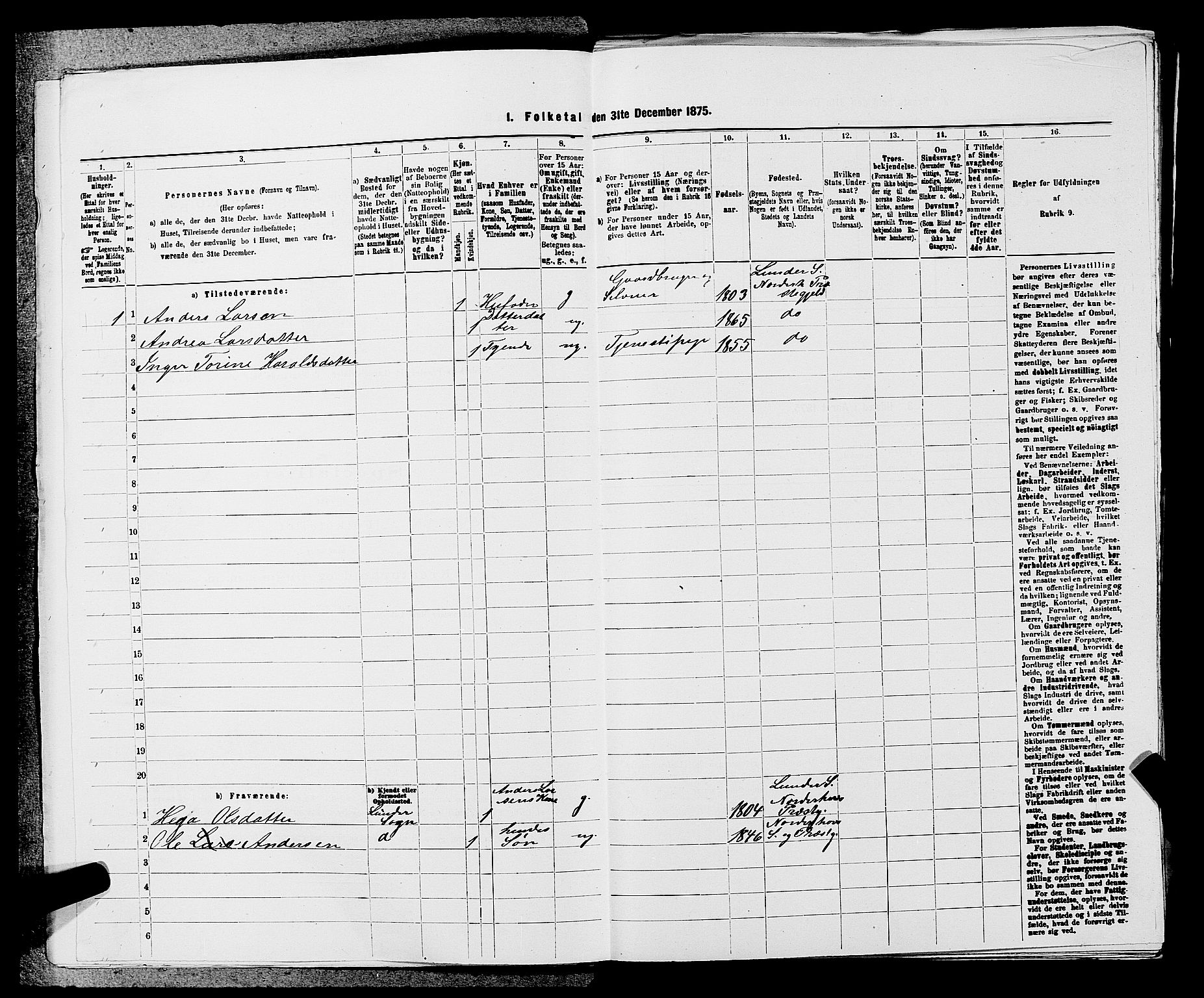 SAKO, 1875 census for 0613L Norderhov/Norderhov, Haug og Lunder, 1875, p. 1233