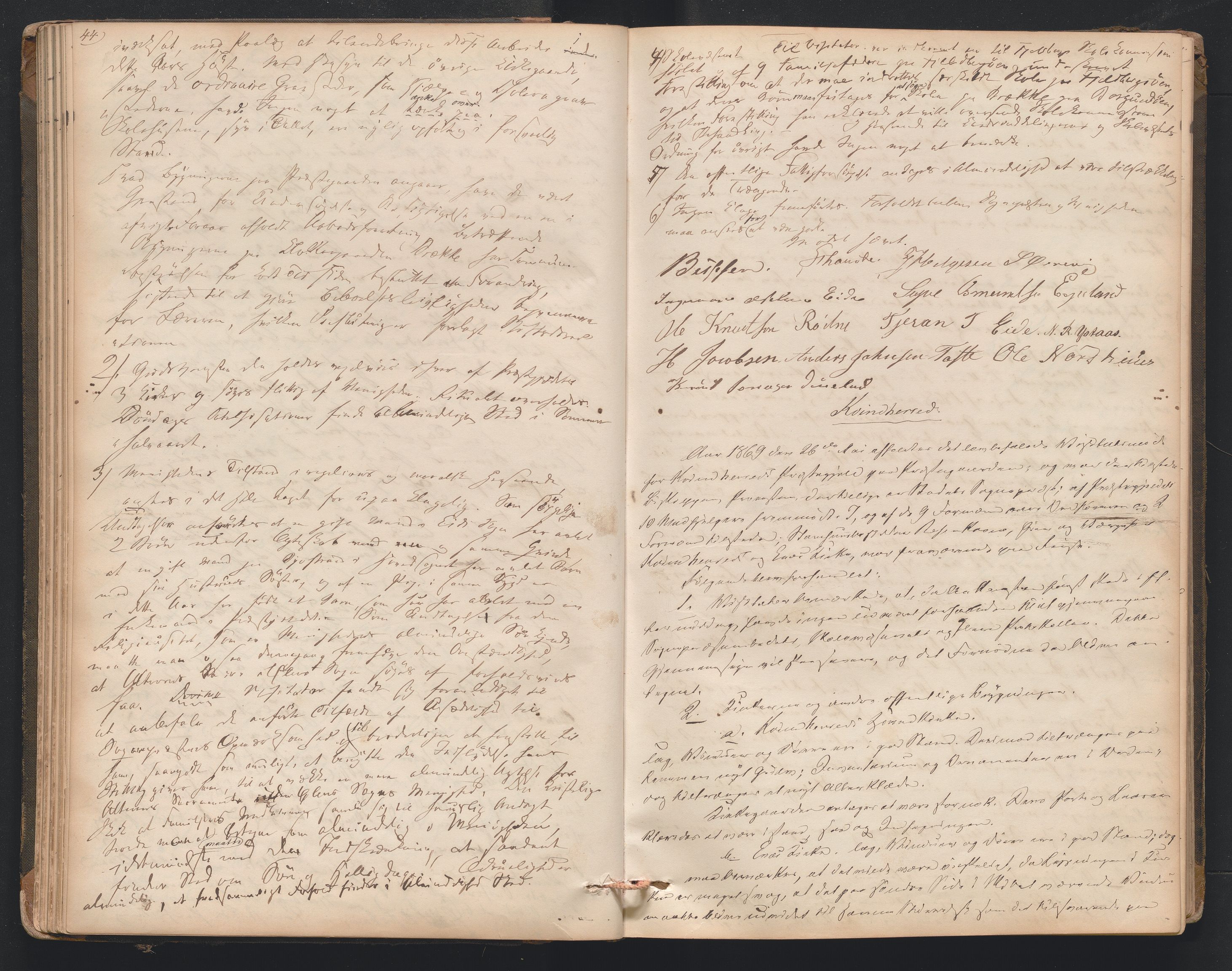 Nordre Sunnhordland prosti, AV/SAB-A-99912/F/L0001: Visitasprotokoll , 1860-1959, p. 44
