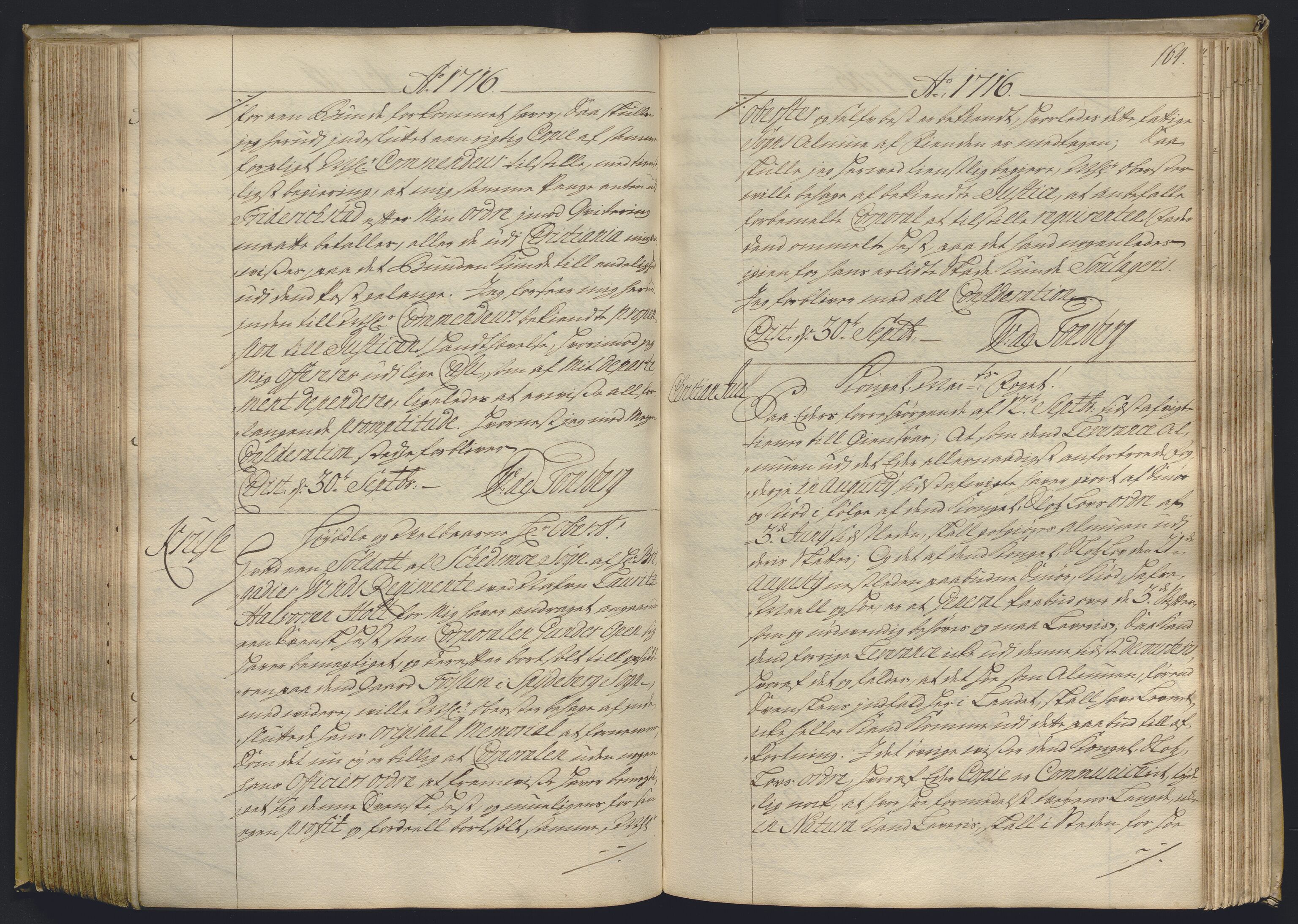 Kristiania stiftamt, AV/SAO-A-10386/B/Ba/L0004: Kopibok, 1715-1717, p. 163b-164a