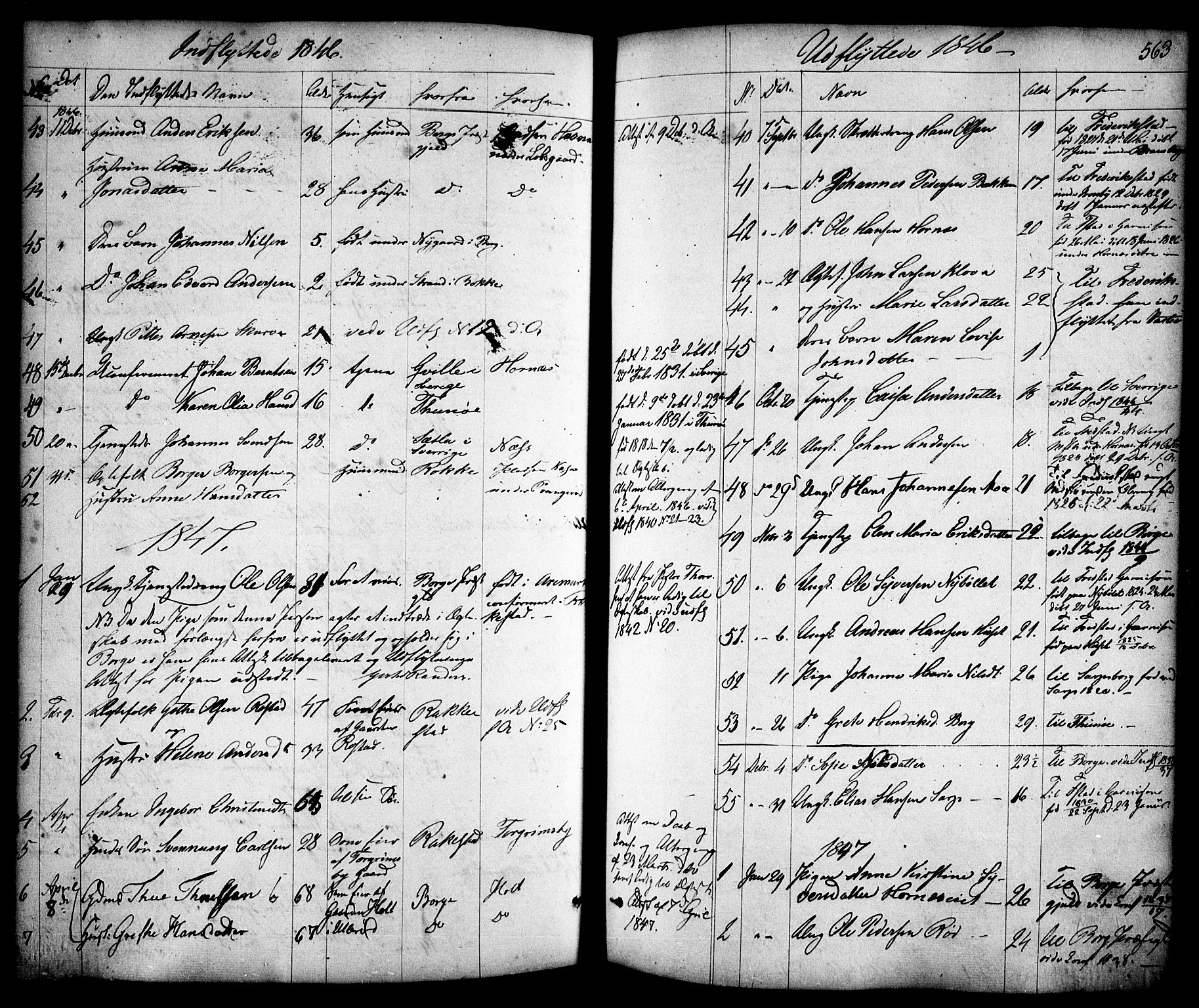 Skjeberg prestekontor Kirkebøker, SAO/A-10923/F/Fa/L0006: Parish register (official) no. I 6, 1846-1858, p. 563