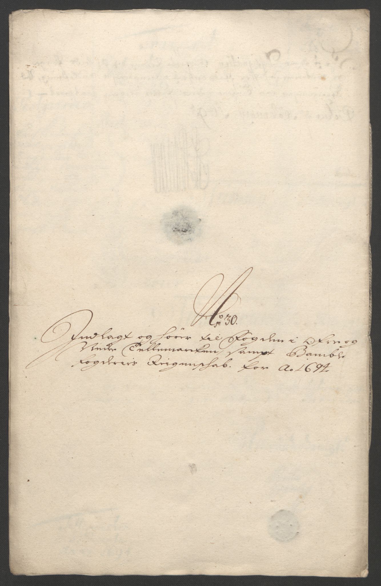 Rentekammeret inntil 1814, Reviderte regnskaper, Fogderegnskap, RA/EA-4092/R36/L2092: Fogderegnskap Øvre og Nedre Telemark og Bamble, 1694, p. 246