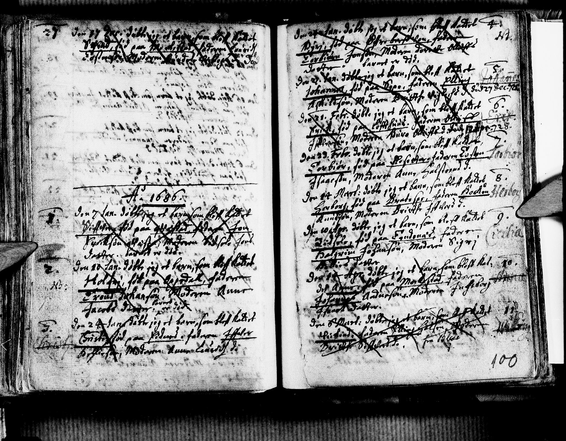 Ullensvang sokneprestembete, SAB/A-78701/H/Haa: Parish register (official) no. A 1 /1, 1669-1718, p. 100