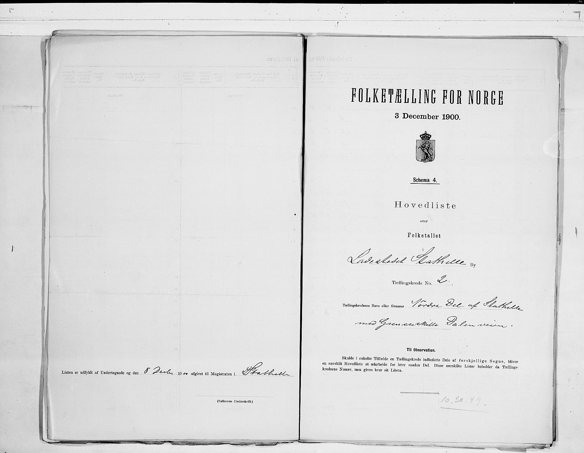 SAKO, 1900 census for Stathelle, 1900, p. 6