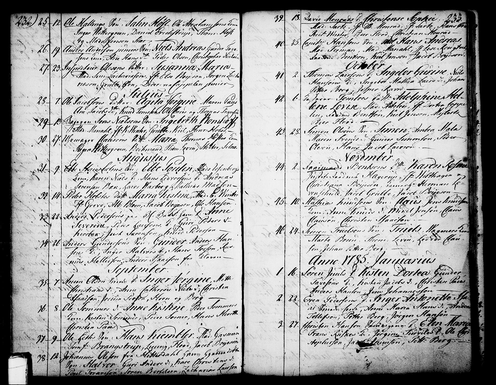 Skien kirkebøker, SAKO/A-302/F/Fa/L0003: Parish register (official) no. 3, 1755-1791, p. 232-233