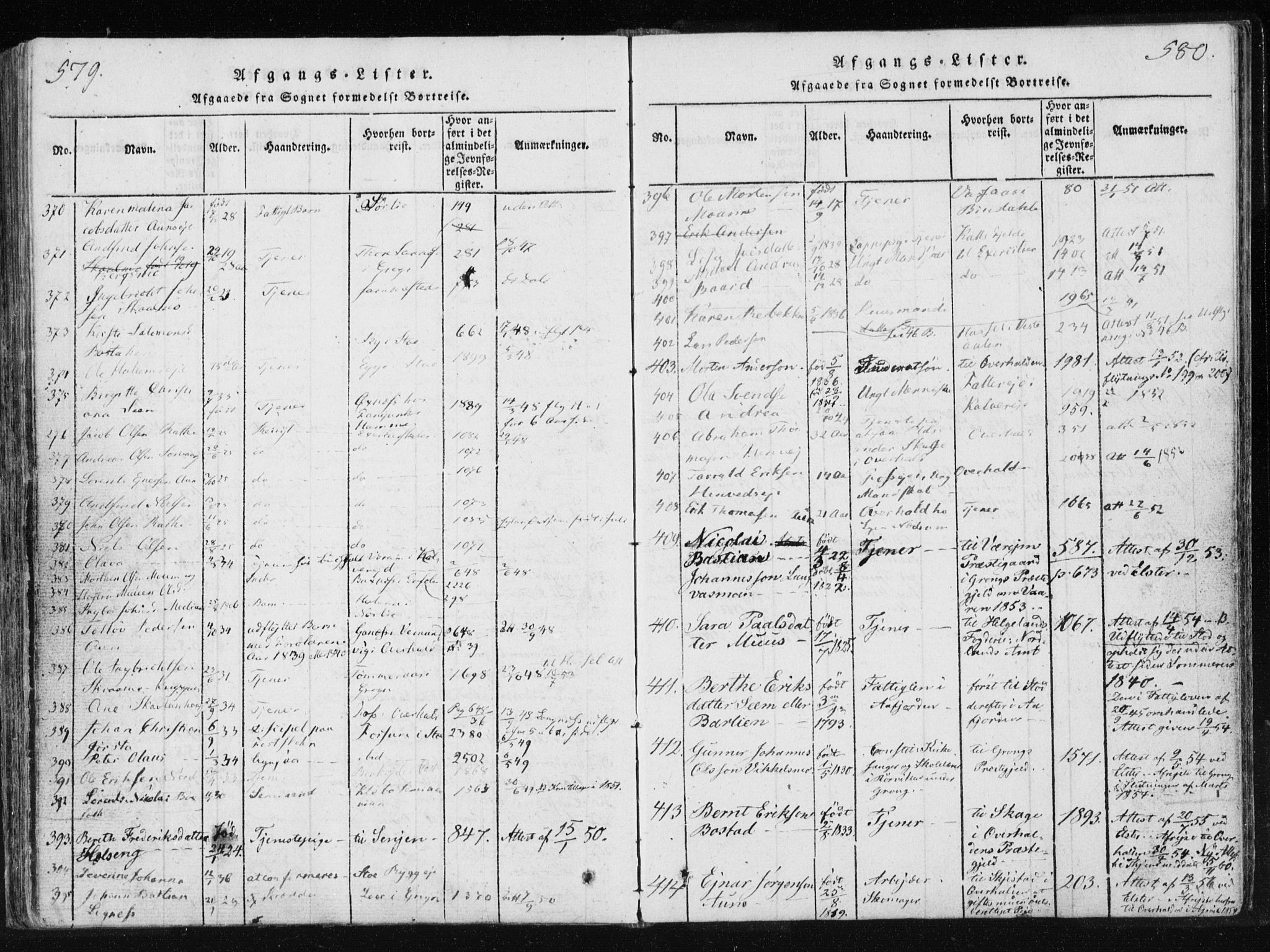 Ministerialprotokoller, klokkerbøker og fødselsregistre - Nord-Trøndelag, SAT/A-1458/749/L0469: Parish register (official) no. 749A03, 1817-1857, p. 579-580