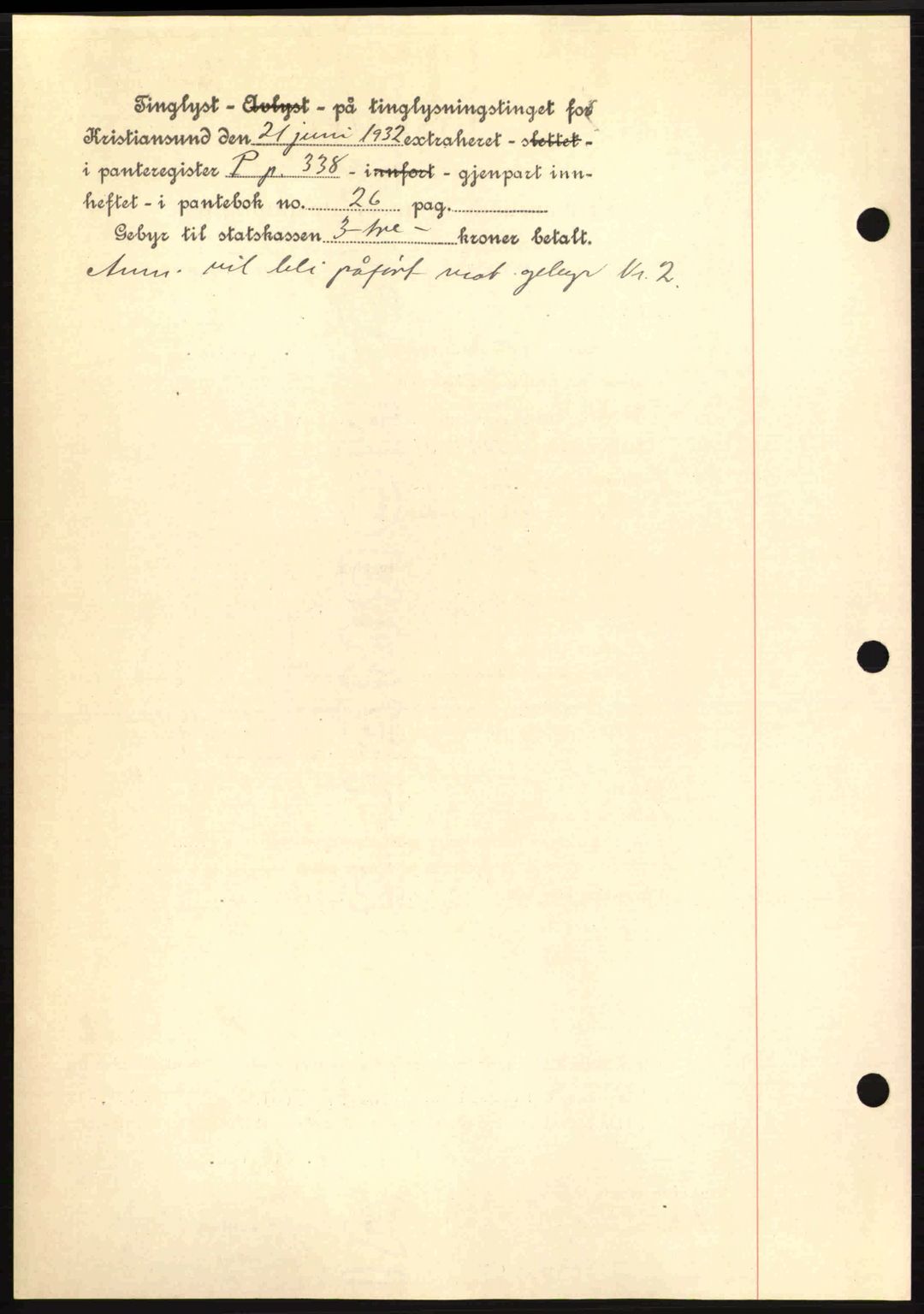 Kristiansund byfogd, AV/SAT-A-4587/A/27: Mortgage book no. 26, 1931-1933, Deed date: 21.06.1932