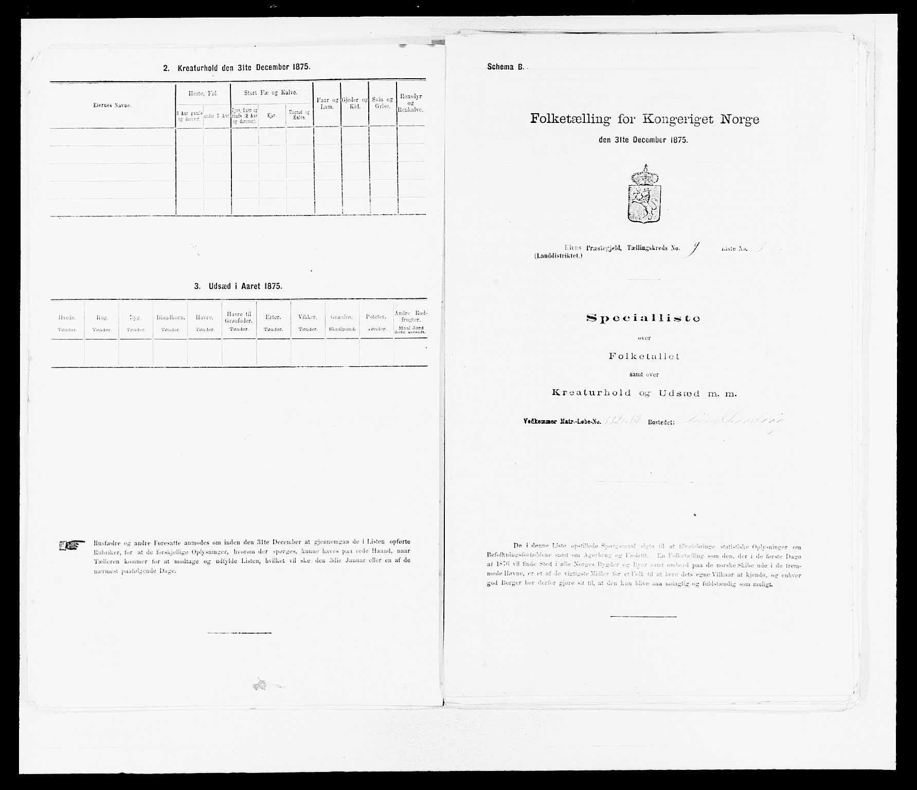 SAB, 1875 census for 1437L Kinn/Kinn og Svanøy, 1875, p. 943