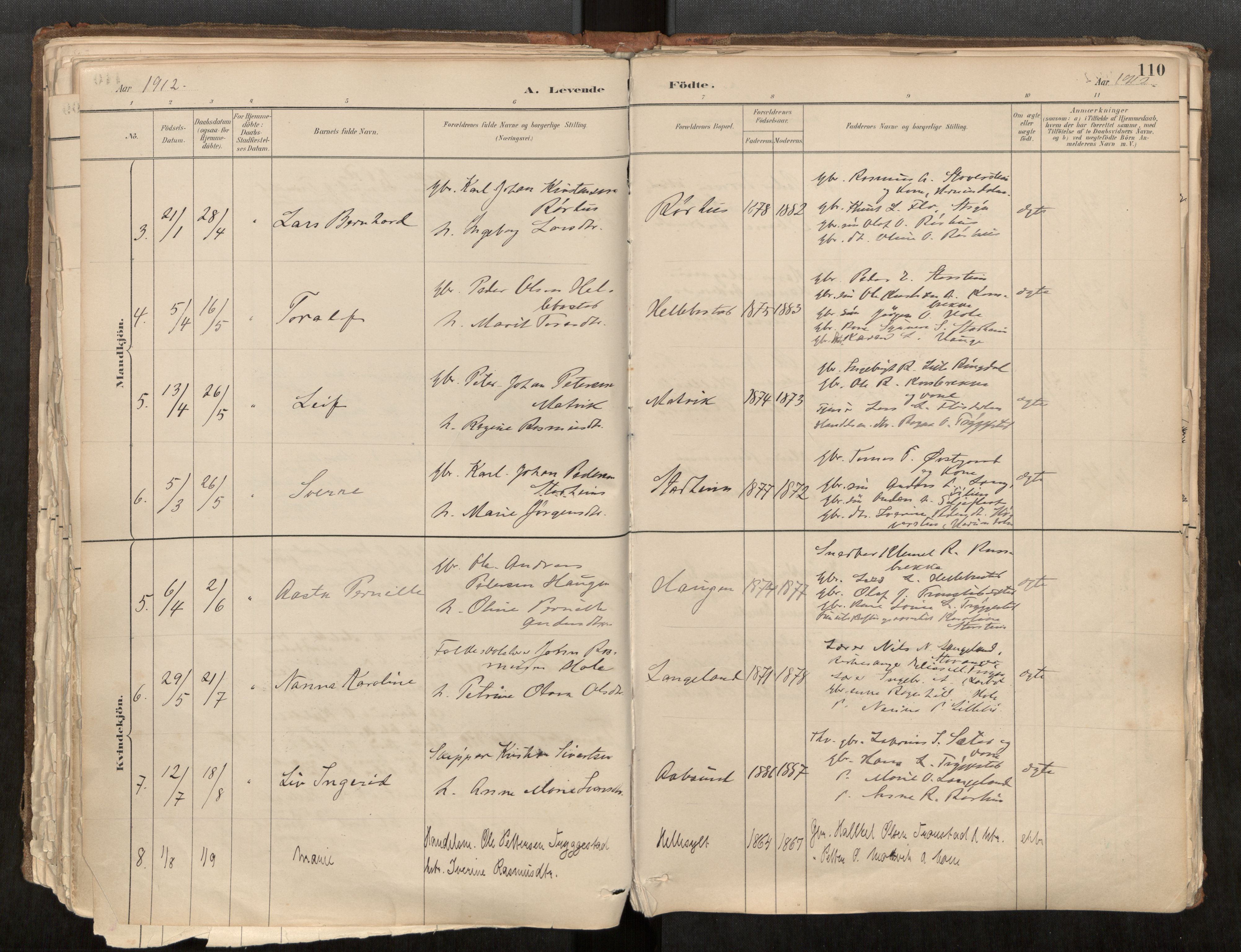 Sunnylven sokneprestkontor, AV/SAT-A-1007/H/Ha/Haa/L0002: Parish register (official) no. 517A09, 1882-1939, p. 110