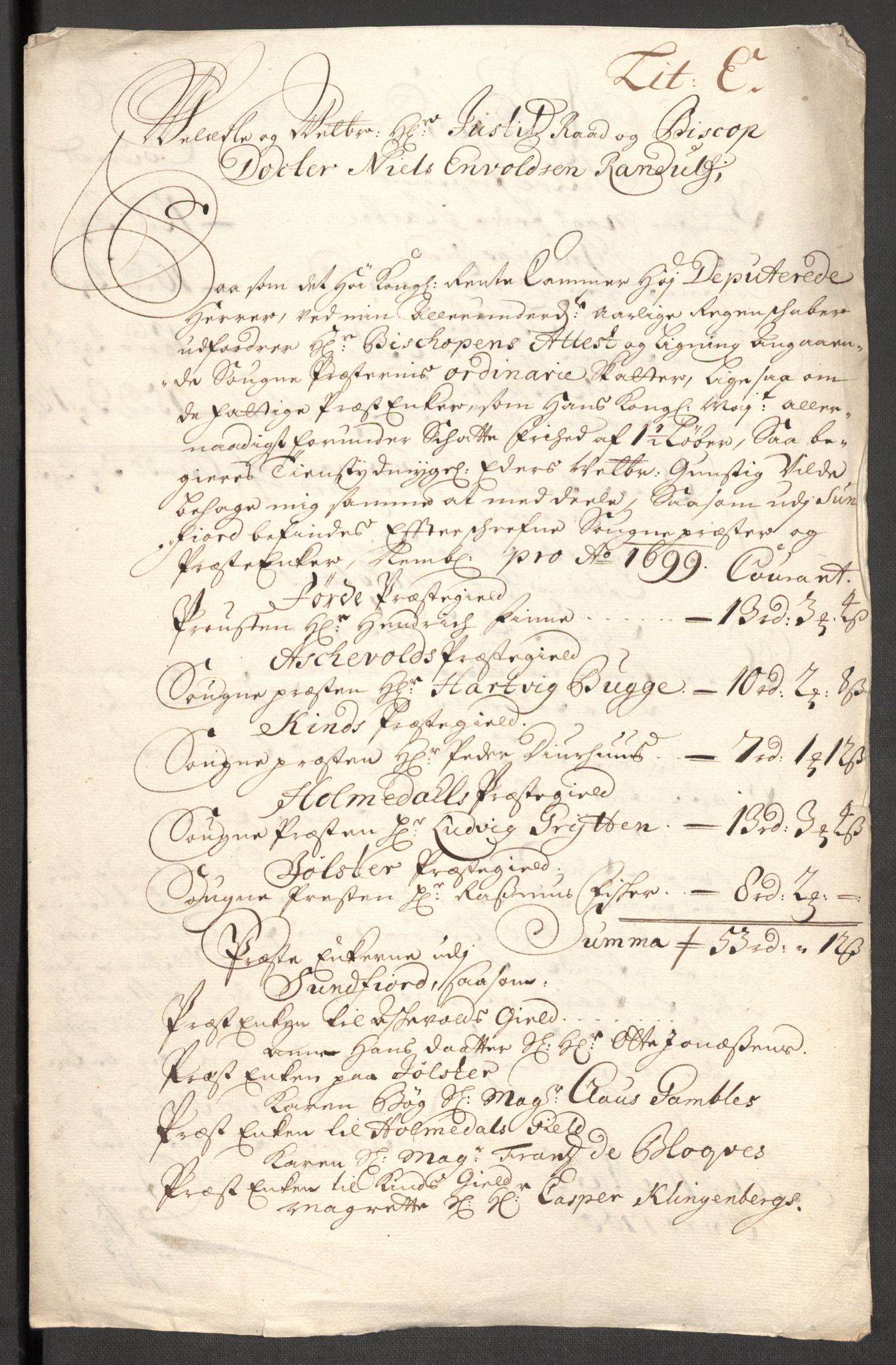 Rentekammeret inntil 1814, Reviderte regnskaper, Fogderegnskap, RA/EA-4092/R53/L3424: Fogderegnskap Sunn- og Nordfjord, 1699, p. 130