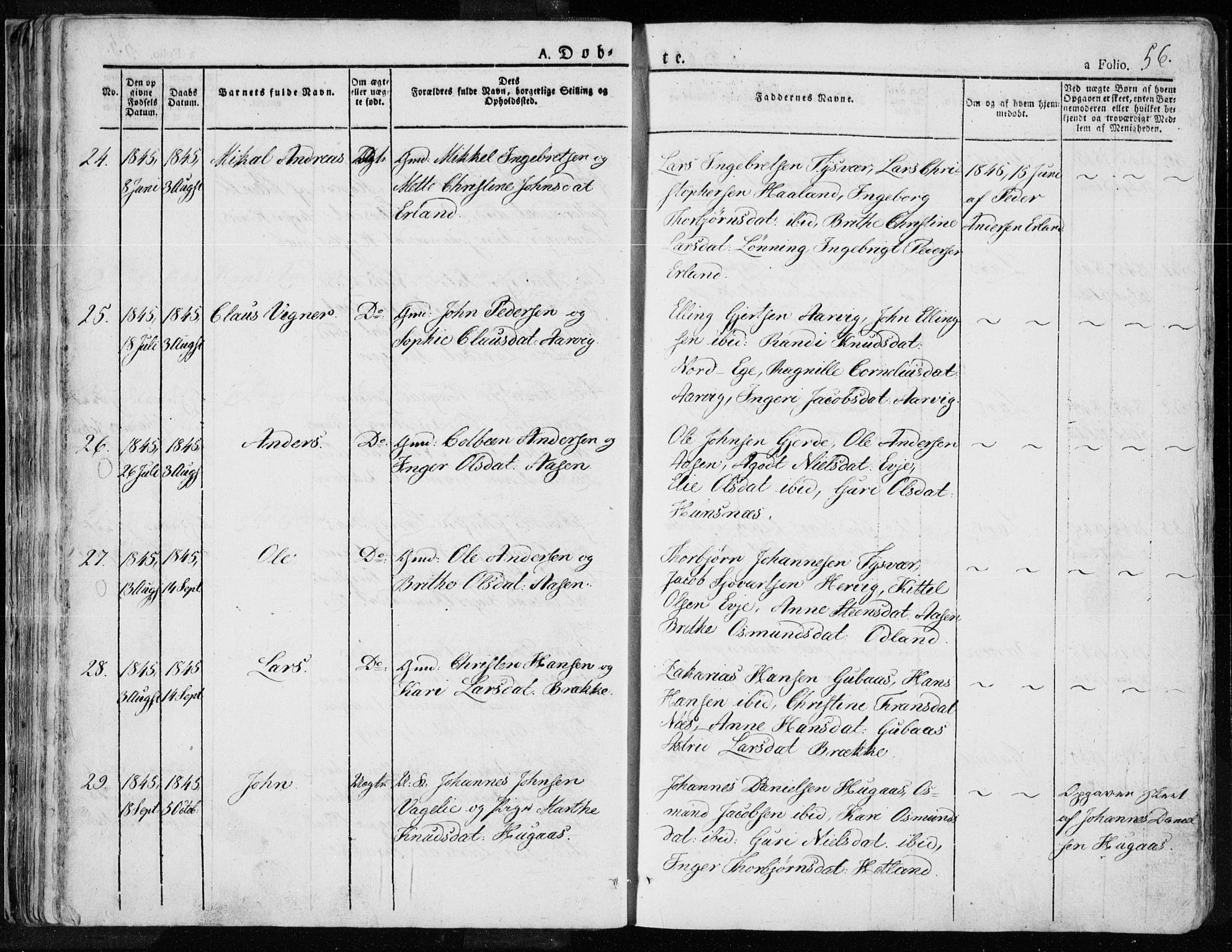 Tysvær sokneprestkontor, AV/SAST-A -101864/H/Ha/Haa/L0001: Parish register (official) no. A 1.1, 1831-1856, p. 56