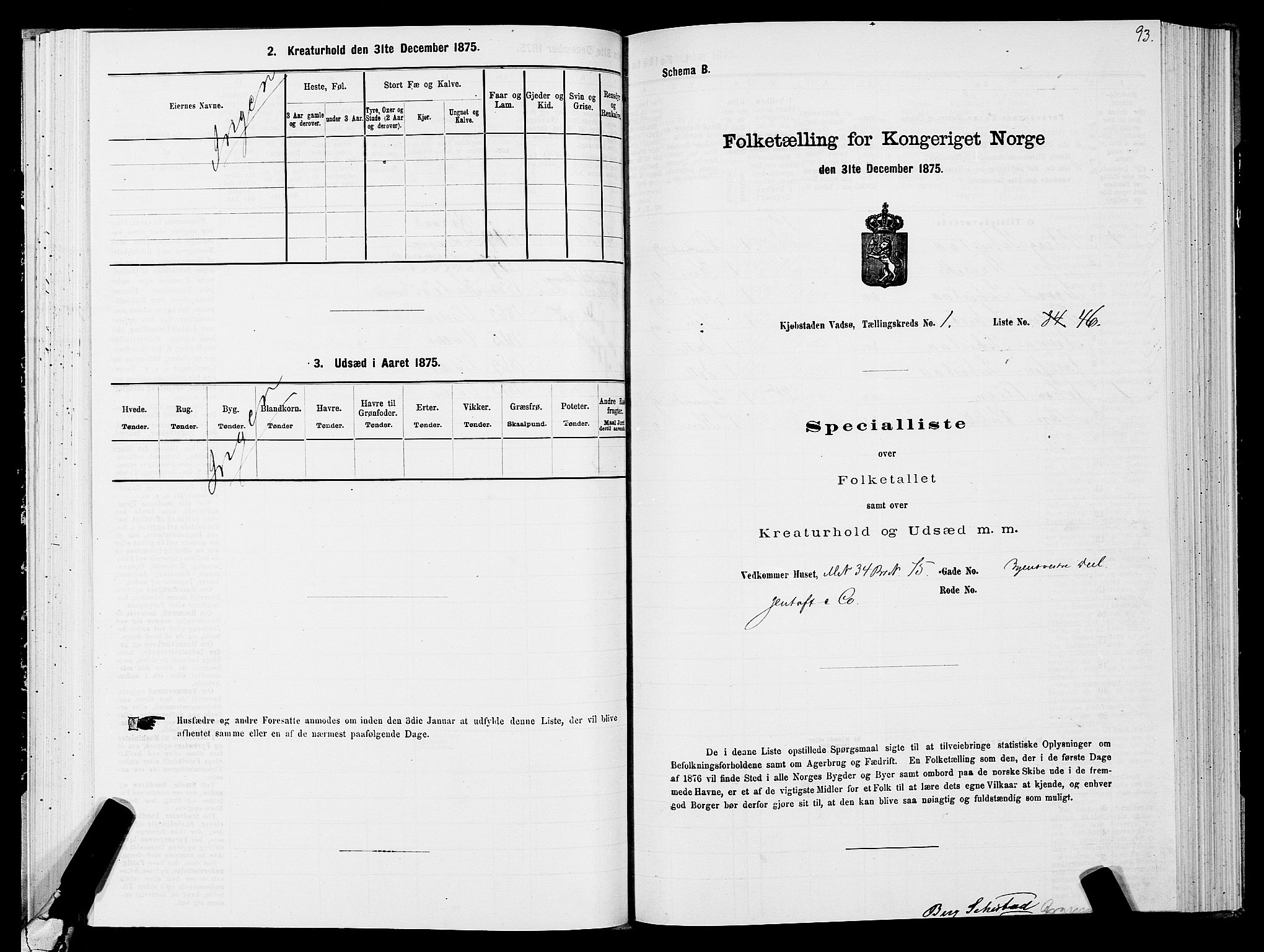 SATØ, 1875 census for 2003B Vadsø/Vadsø, 1875, p. 1093