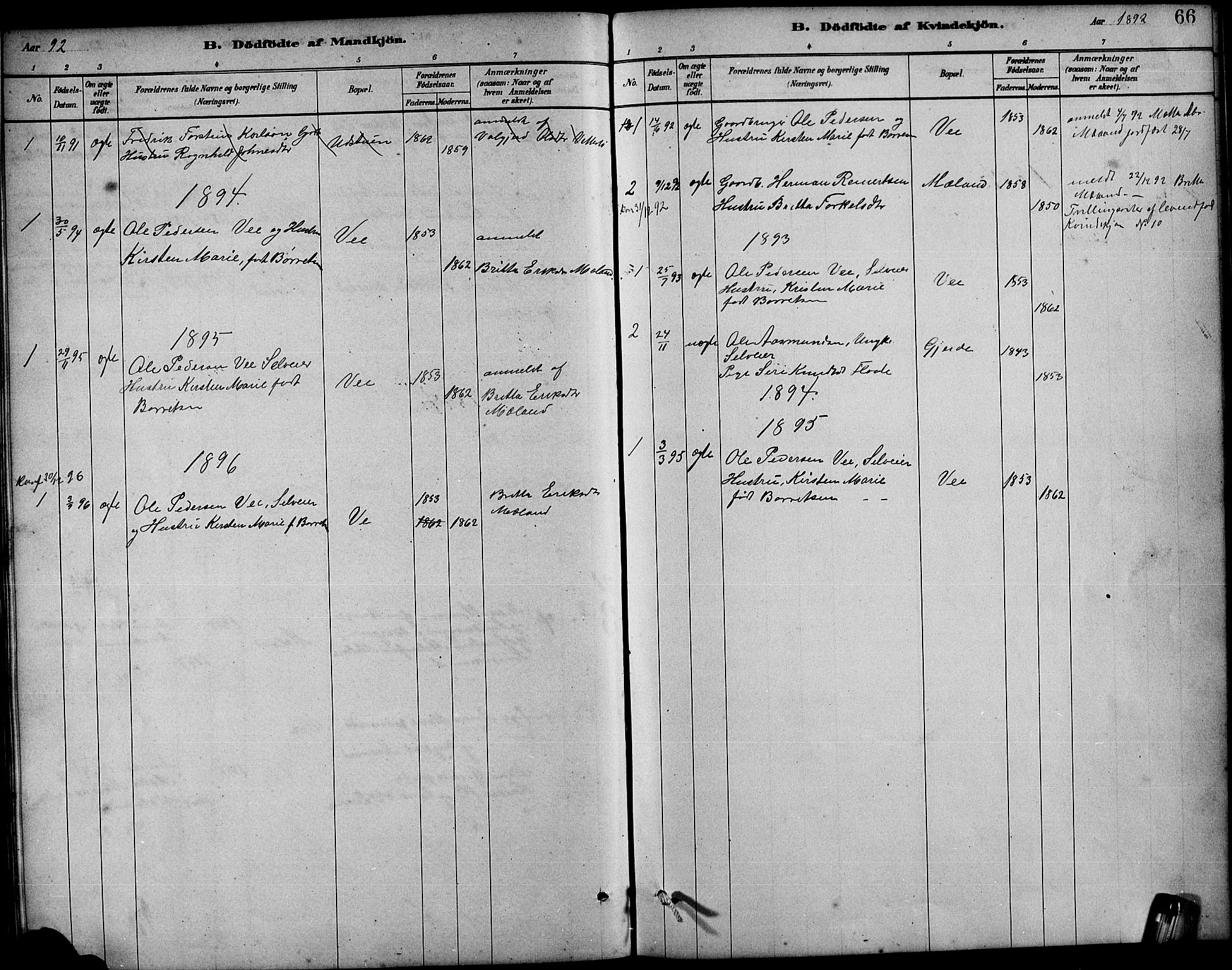 Etne sokneprestembete, SAB/A-75001/H/Hab: Parish register (copy) no. B 4, 1879-1897, p. 66