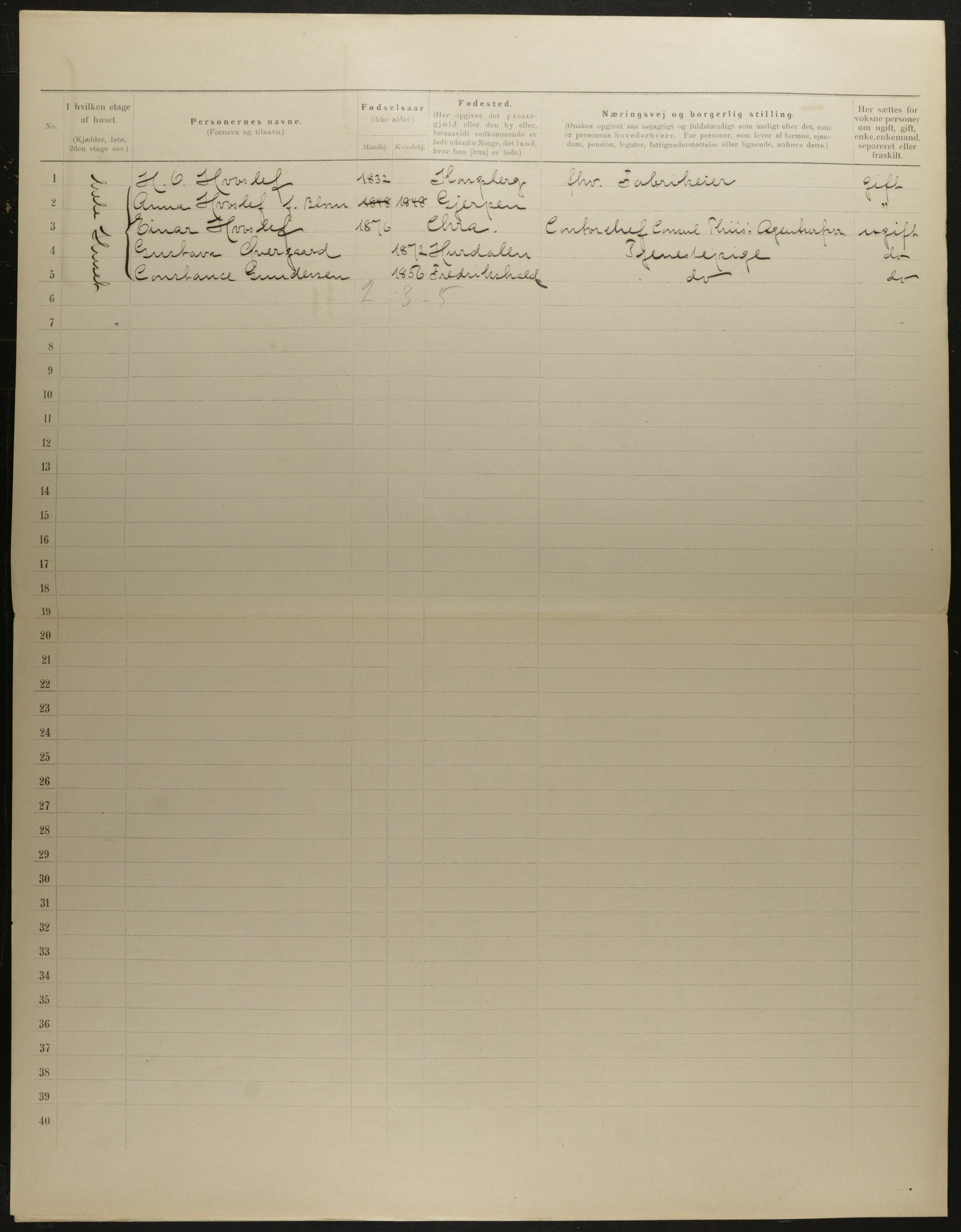 OBA, Municipal Census 1901 for Kristiania, 1901, p. 5274