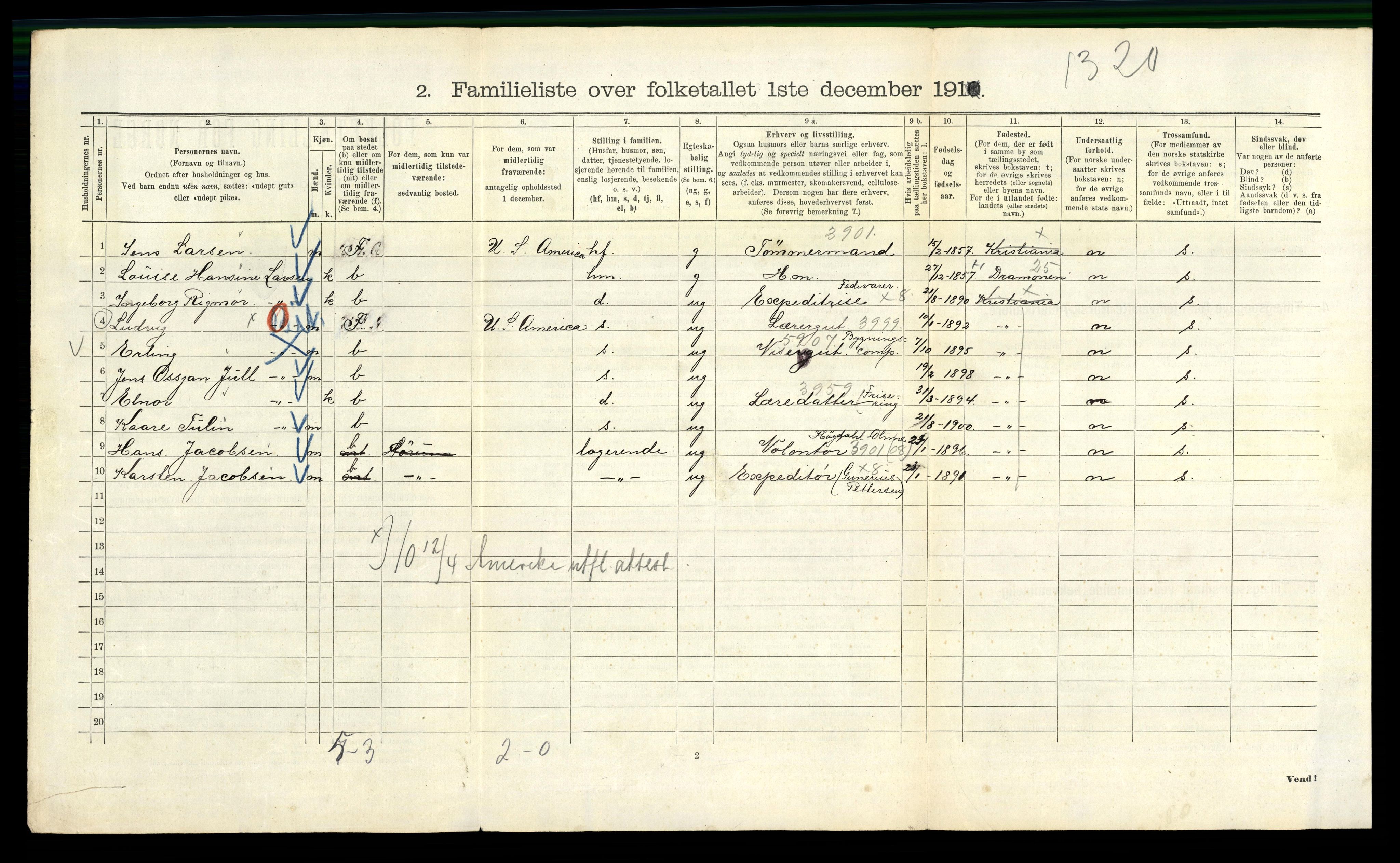 RA, 1910 census for Kristiania, 1910, p. 56242