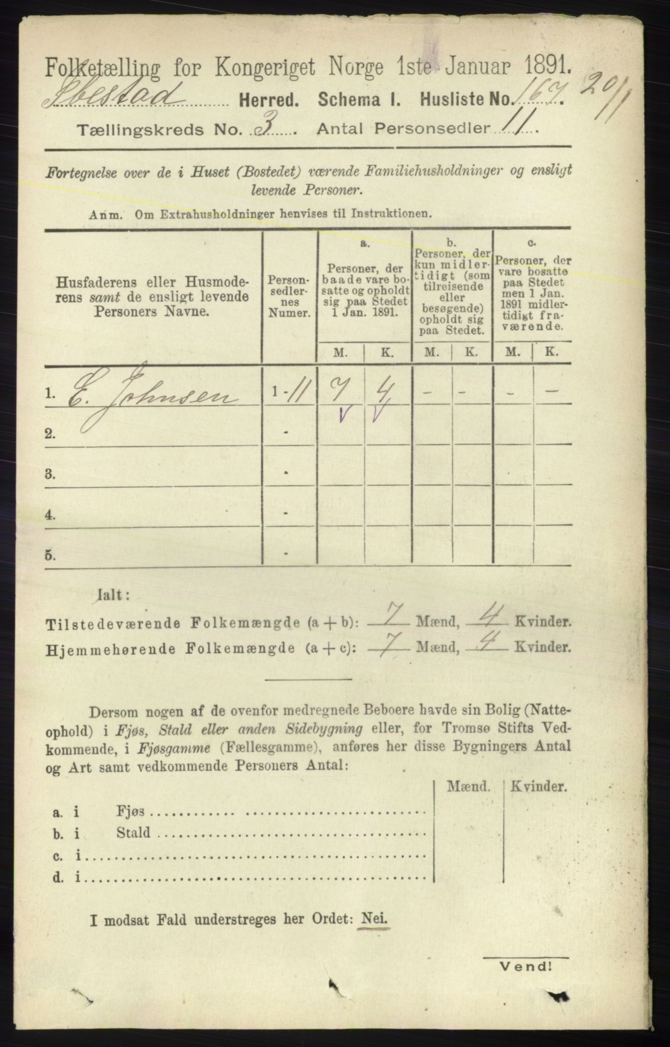 RA, 1891 census for 1917 Ibestad, 1891, p. 1714