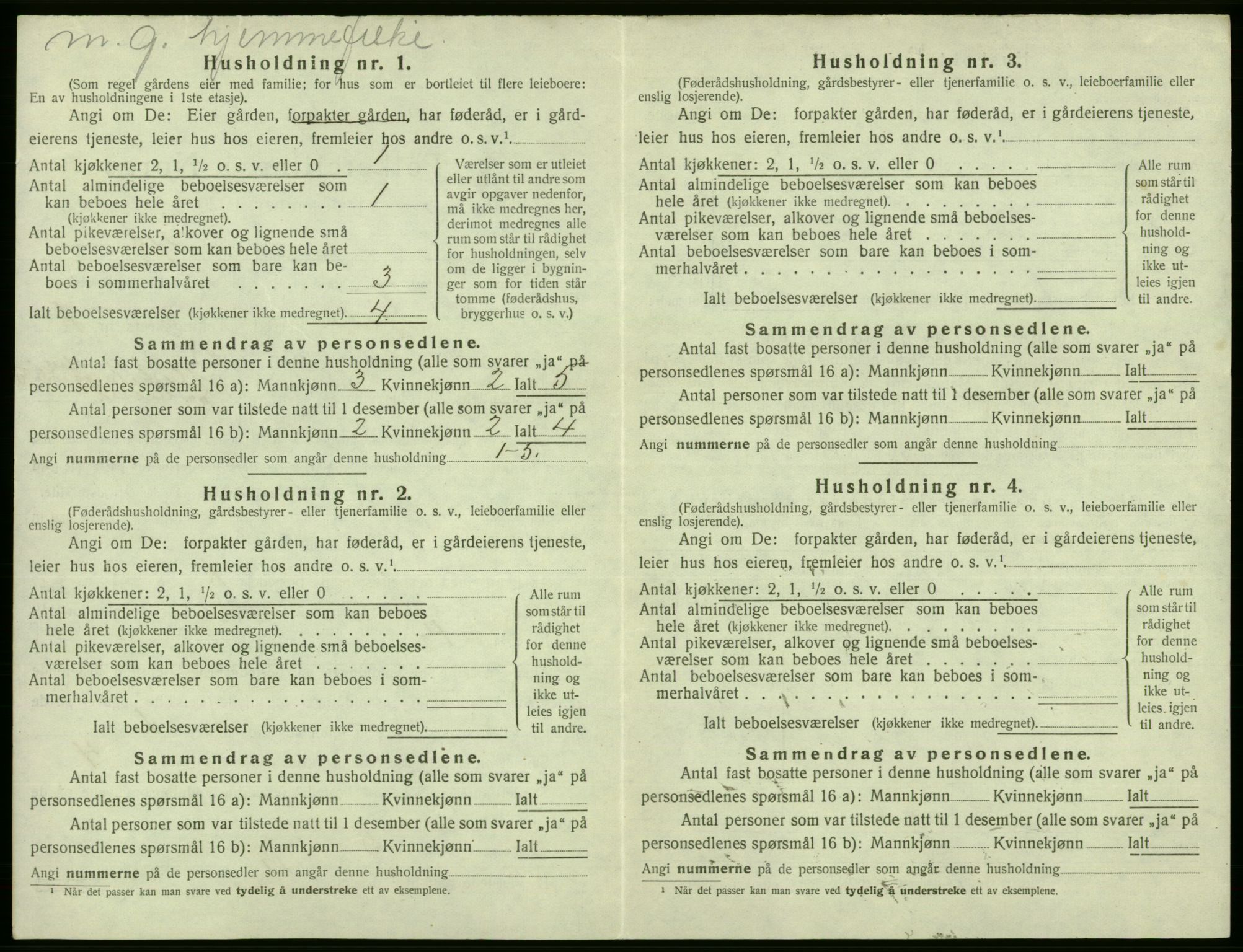 SAB, 1920 census for Fjell, 1920, p. 886