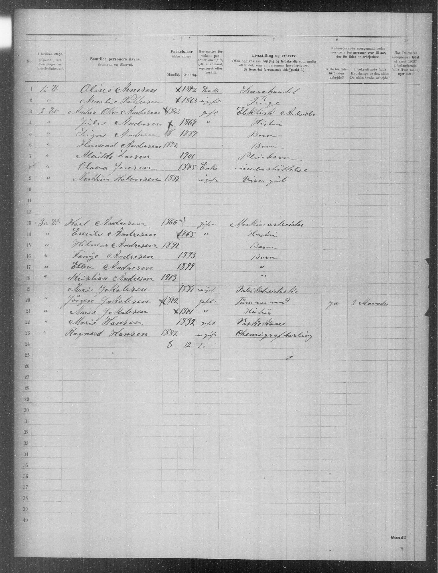 OBA, Municipal Census 1903 for Kristiania, 1903, p. 843