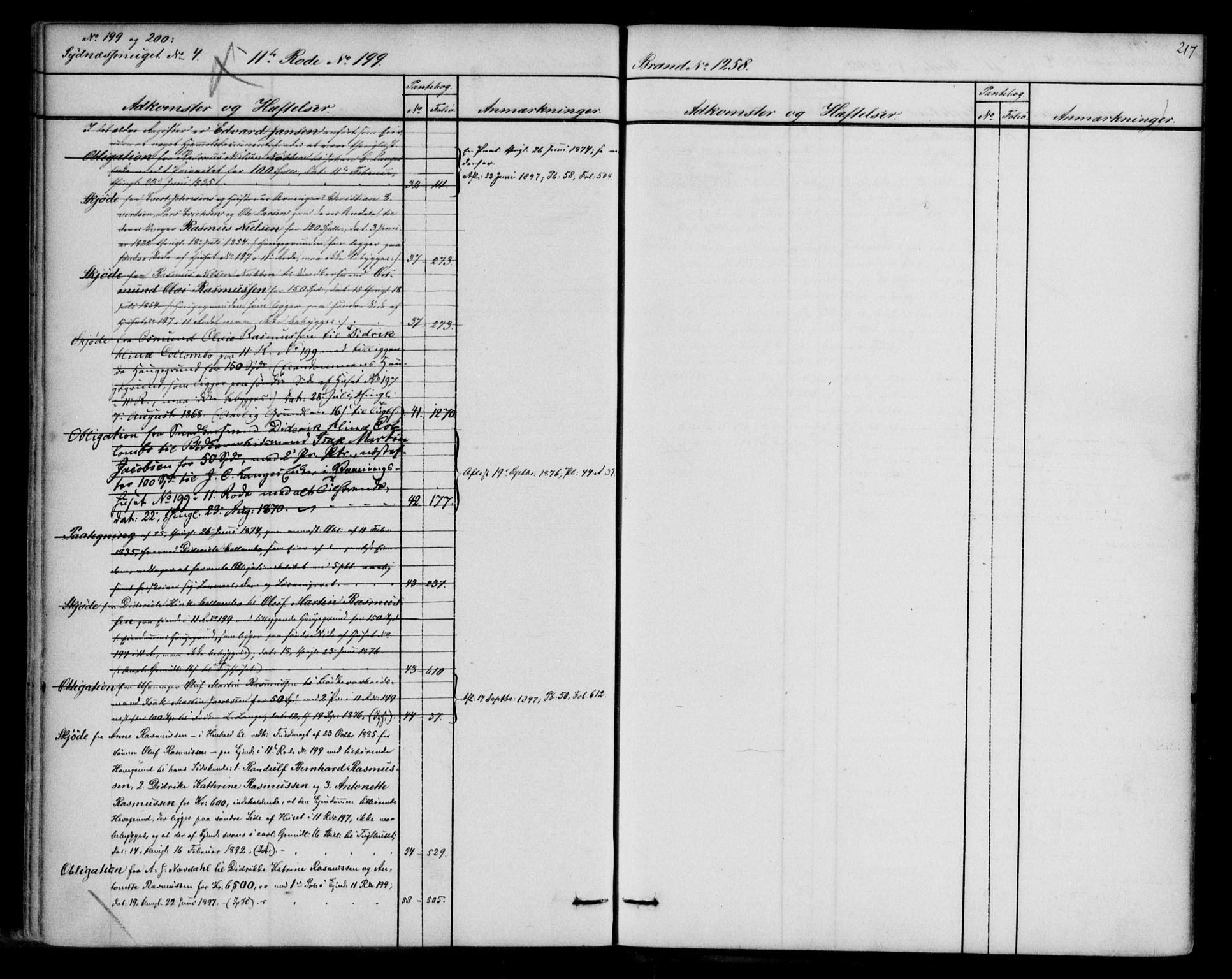 Byfogd og Byskriver i Bergen, SAB/A-3401/03/03AdC/L0006a: Mortgage register no. A.d.C.6a, 1823-1896, p. 217