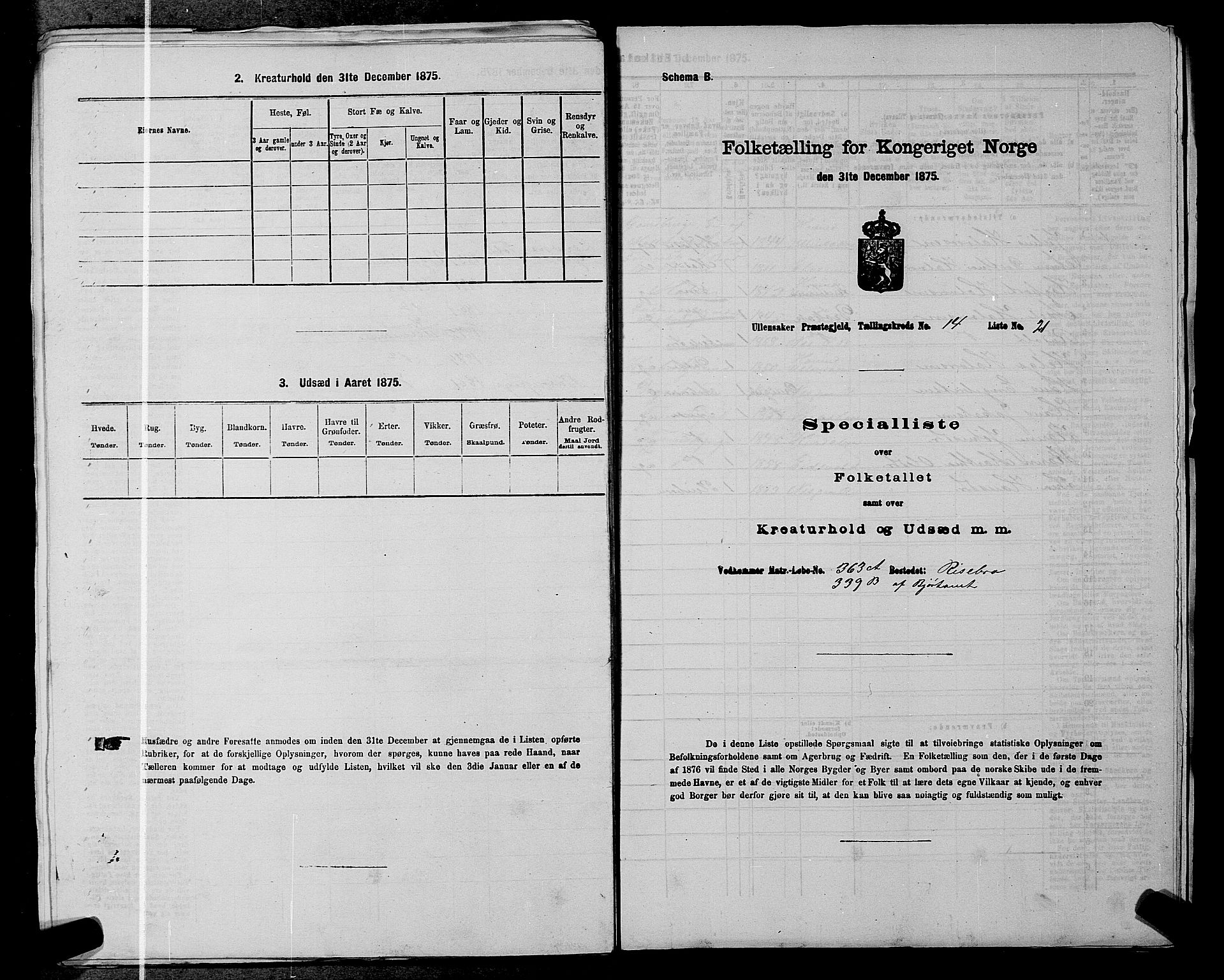 RA, 1875 census for 0235P Ullensaker, 1875, p. 2037