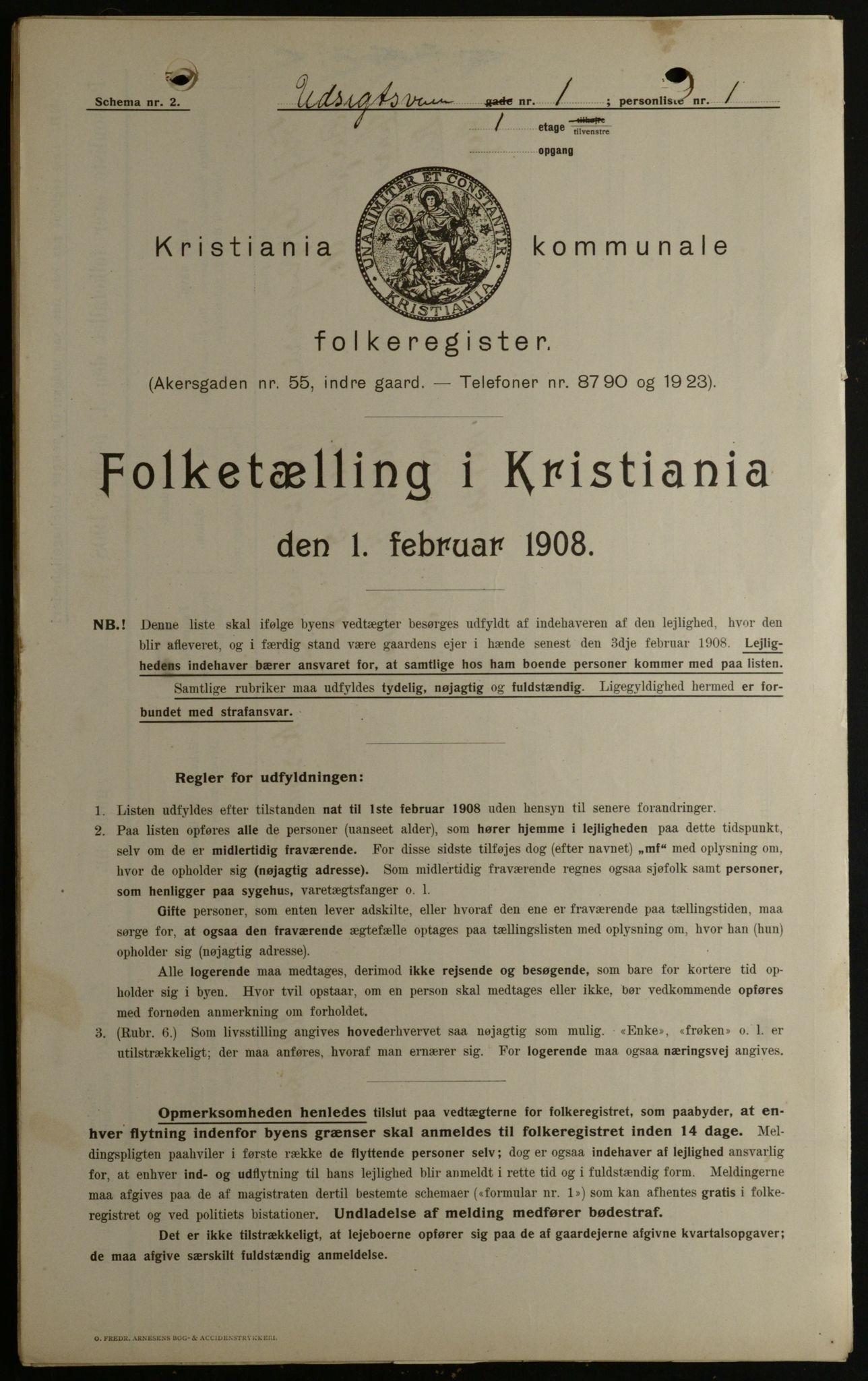 OBA, Municipal Census 1908 for Kristiania, 1908, p. 108938