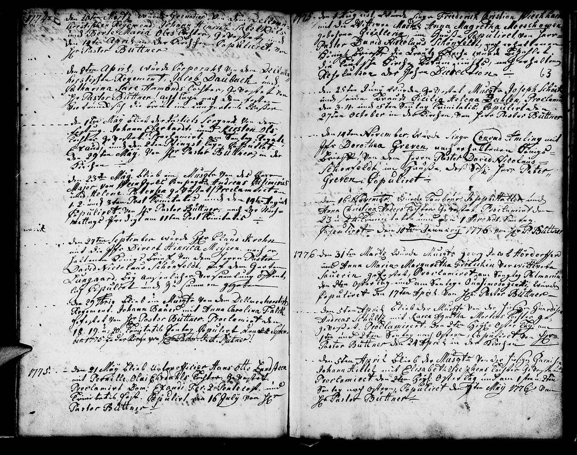 Mariakirken Sokneprestembete, AV/SAB-A-76901/H/Haa/L0001: Parish register (official) no. A 1, 1740-1784, p. 63