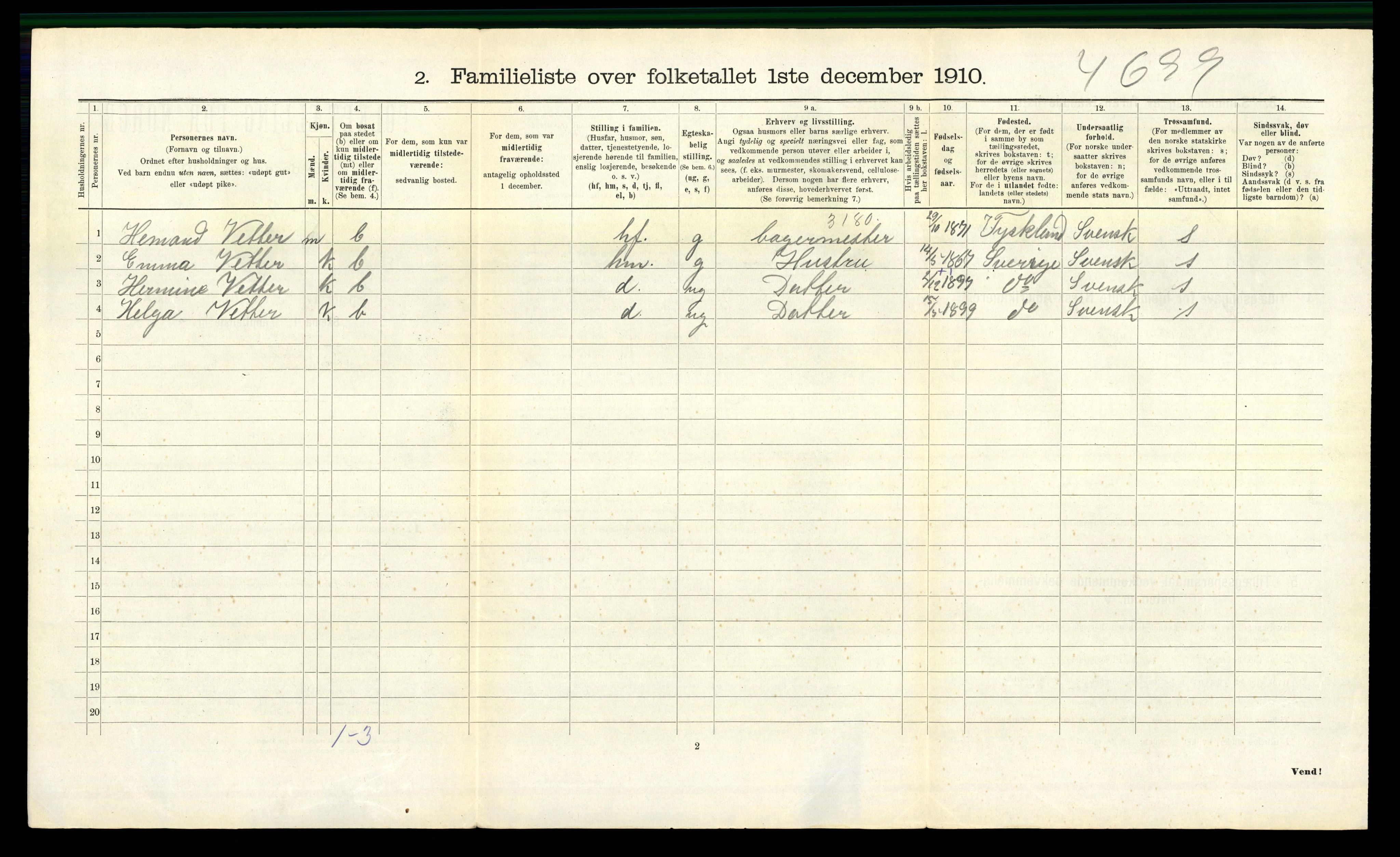 RA, 1910 census for Trondheim, 1910, p. 5892