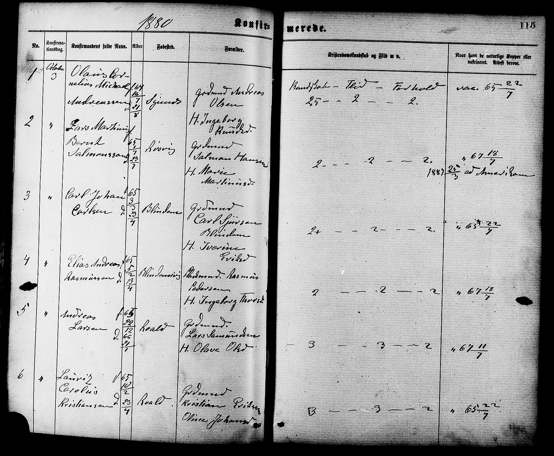 Ministerialprotokoller, klokkerbøker og fødselsregistre - Møre og Romsdal, SAT/A-1454/537/L0519: Parish register (official) no. 537A03, 1876-1889, p. 115