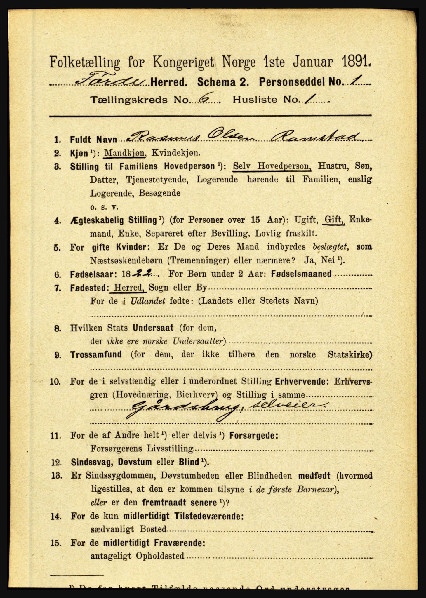 RA, 1891 census for 1432 Førde, 1891, p. 1975