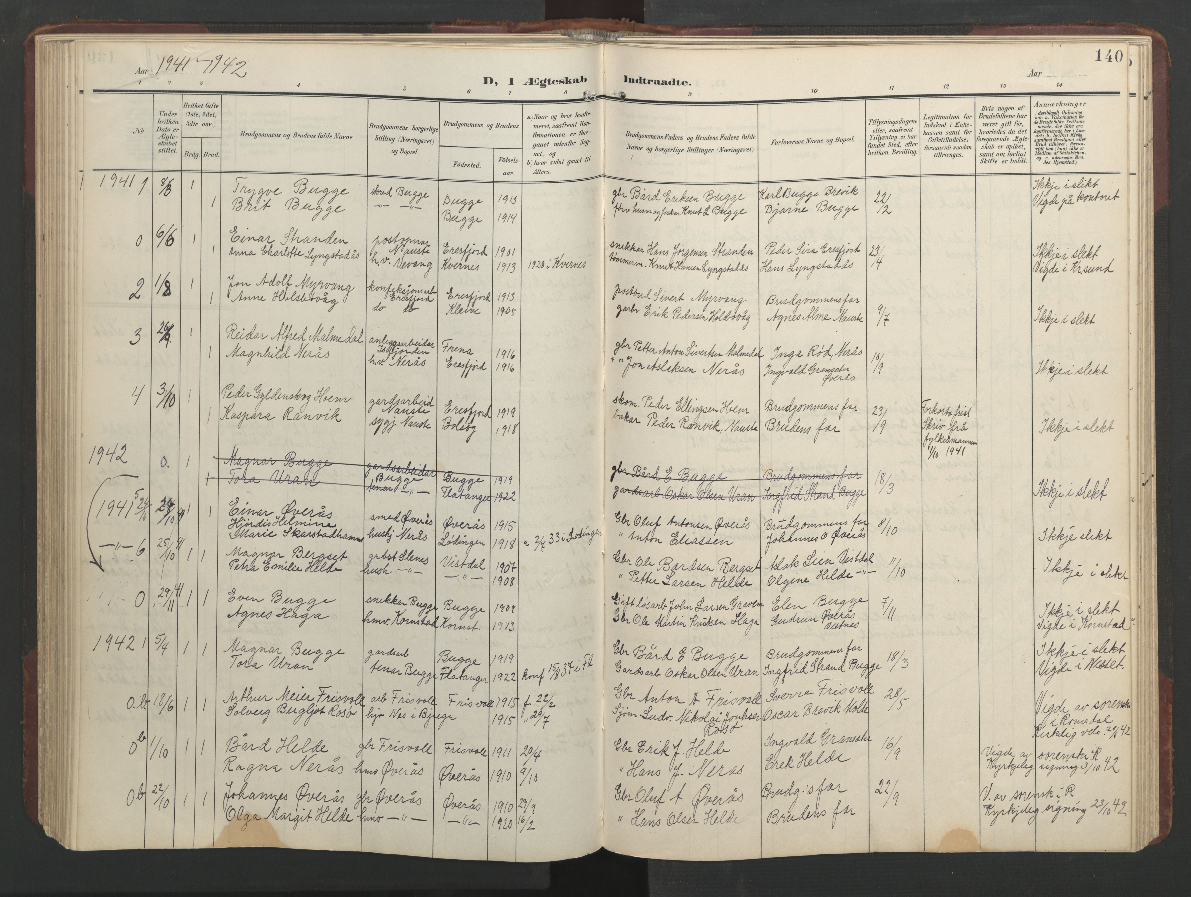 Ministerialprotokoller, klokkerbøker og fødselsregistre - Møre og Romsdal, AV/SAT-A-1454/552/L0639: Parish register (copy) no. 552C02, 1903-1960, p. 140