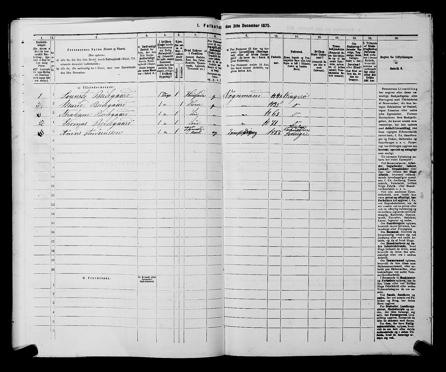 SAKO, 1875 census for 0801P Kragerø, 1875, p. 762