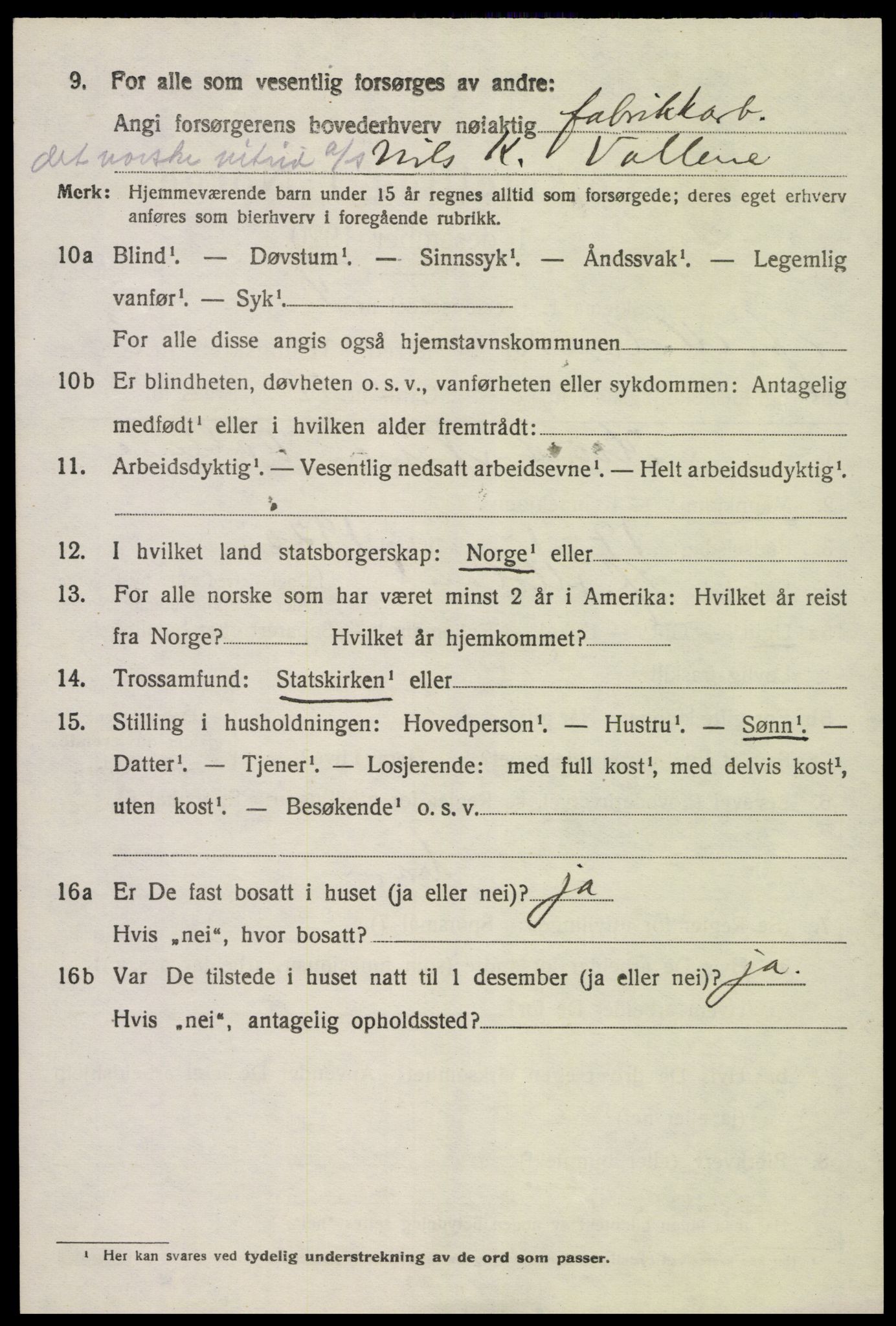 SAK, 1920 census for Austre Moland, 1920, p. 2046