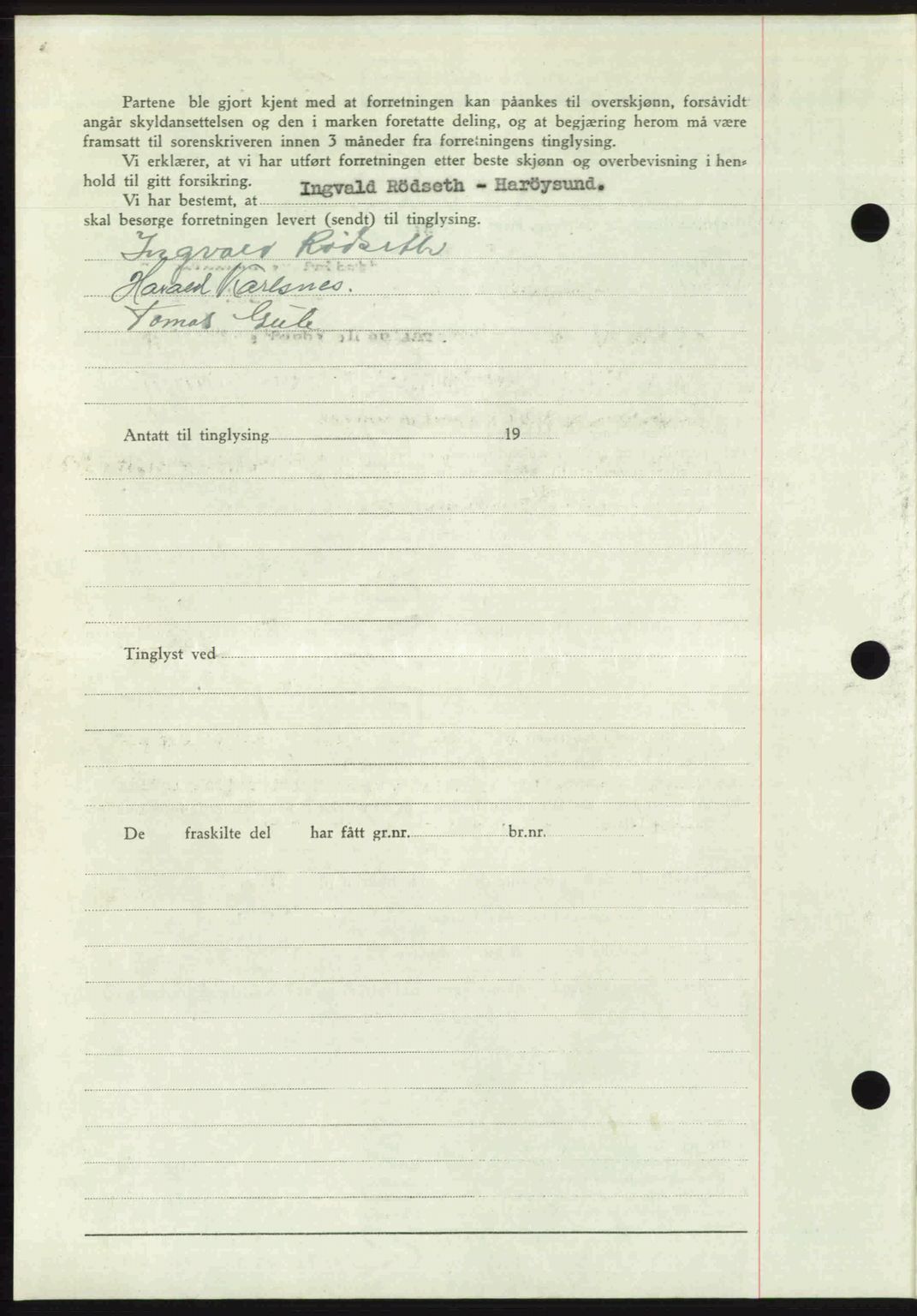 Romsdal sorenskriveri, AV/SAT-A-4149/1/2/2C: Mortgage book no. A23, 1947-1947, Diary no: : 1565/1947