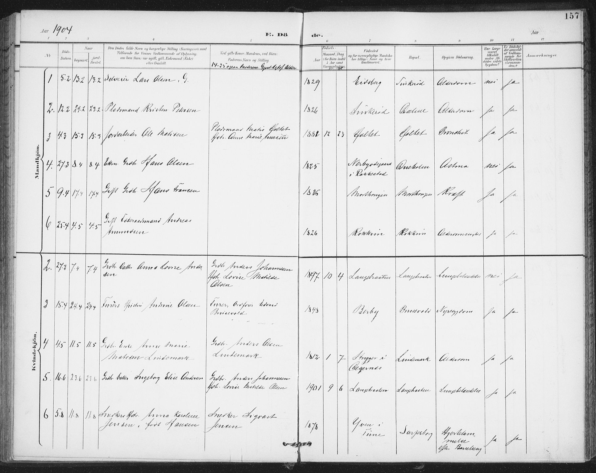 Varteig prestekontor Kirkebøker, AV/SAO-A-10447a/F/Fa/L0003: Parish register (official) no. 3, 1899-1919, p. 157