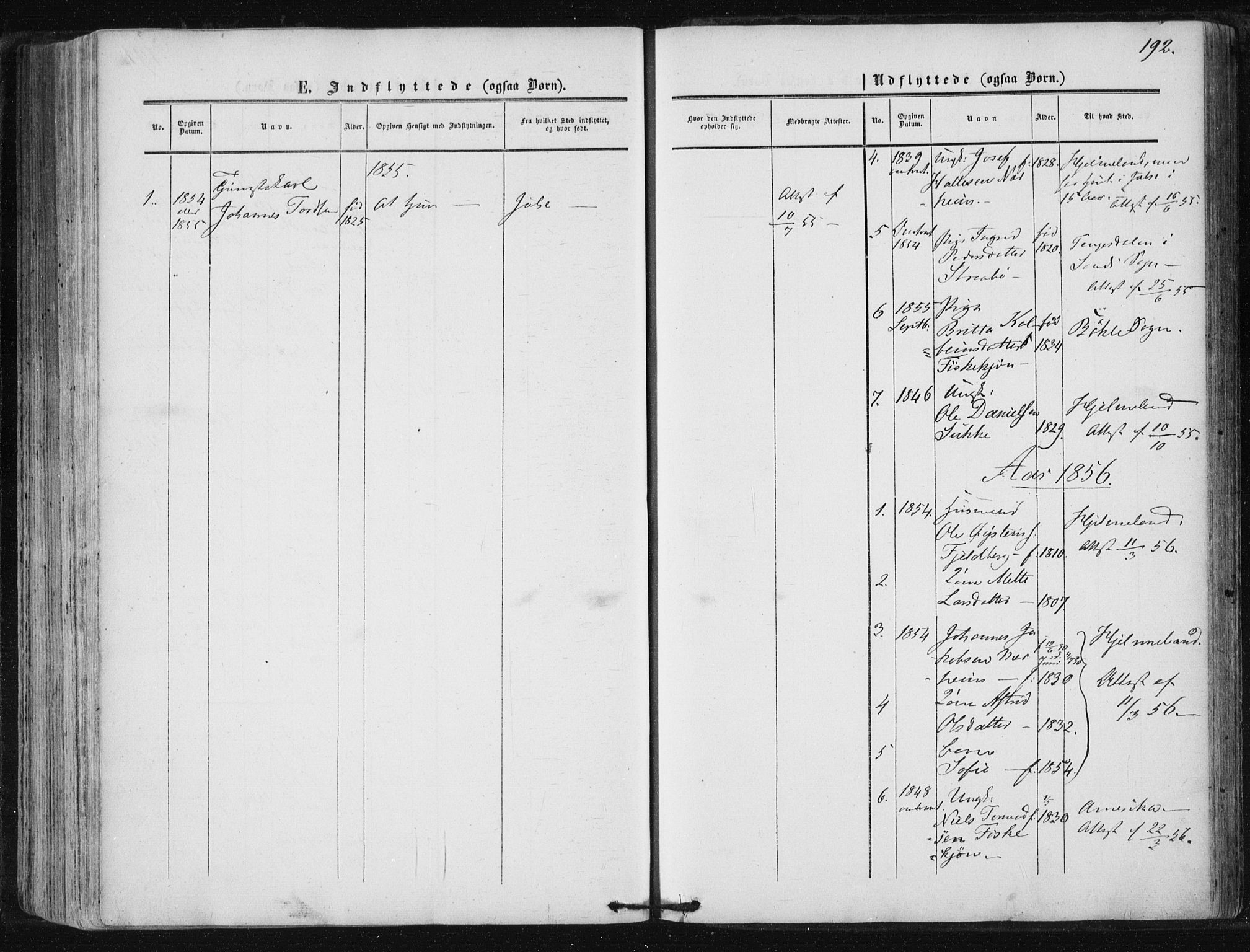 Suldal sokneprestkontor, SAST/A-101845/01/IV/L0009: Parish register (official) no. A 9, 1854-1868, p. 192