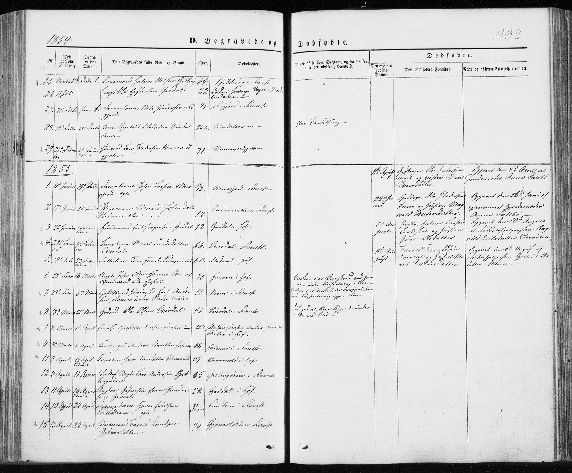 Ministerialprotokoller, klokkerbøker og fødselsregistre - Møre og Romsdal, SAT/A-1454/590/L1013: Parish register (official) no. 590A05, 1847-1877, p. 332