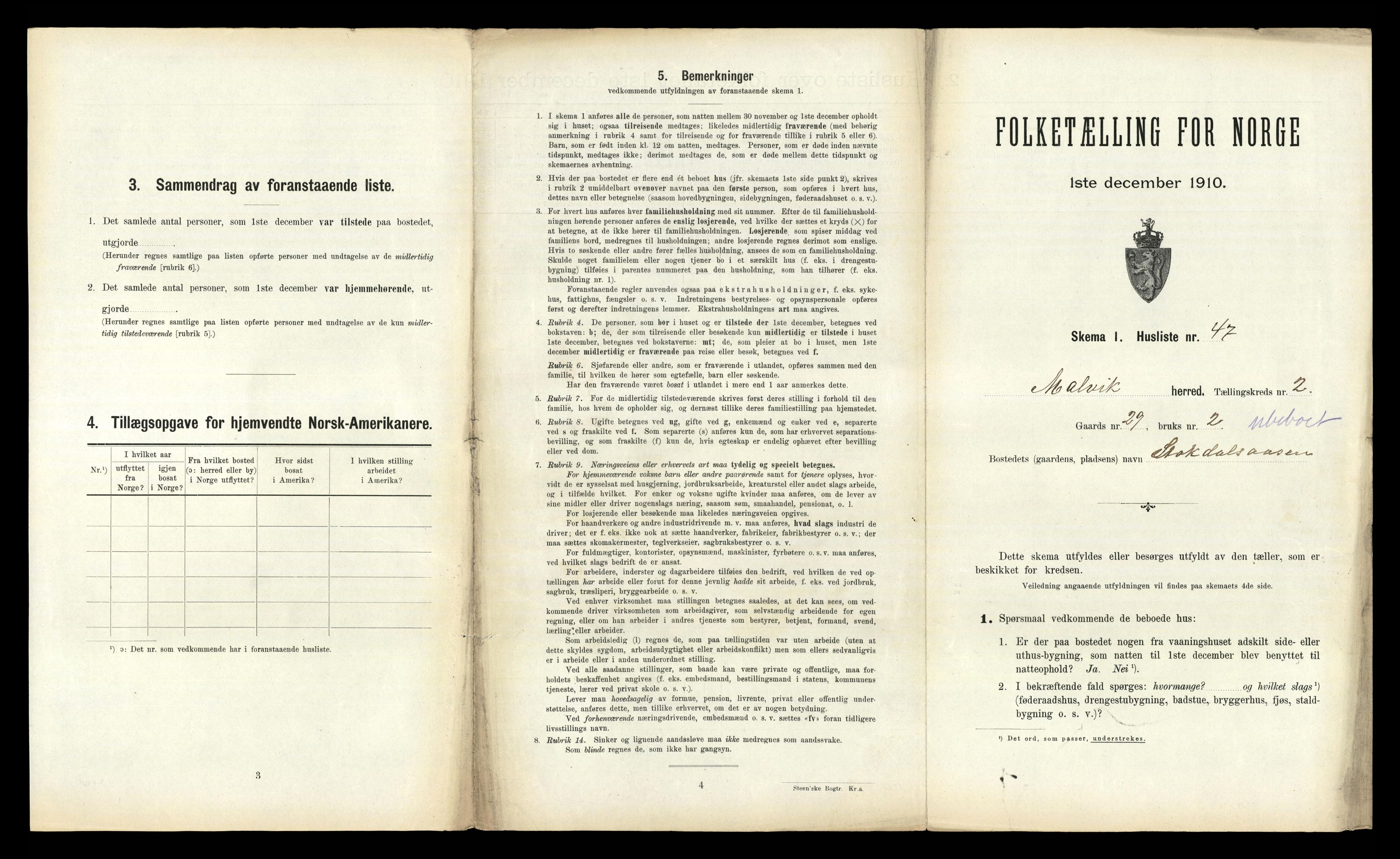 RA, 1910 census for Malvik, 1910, p. 205