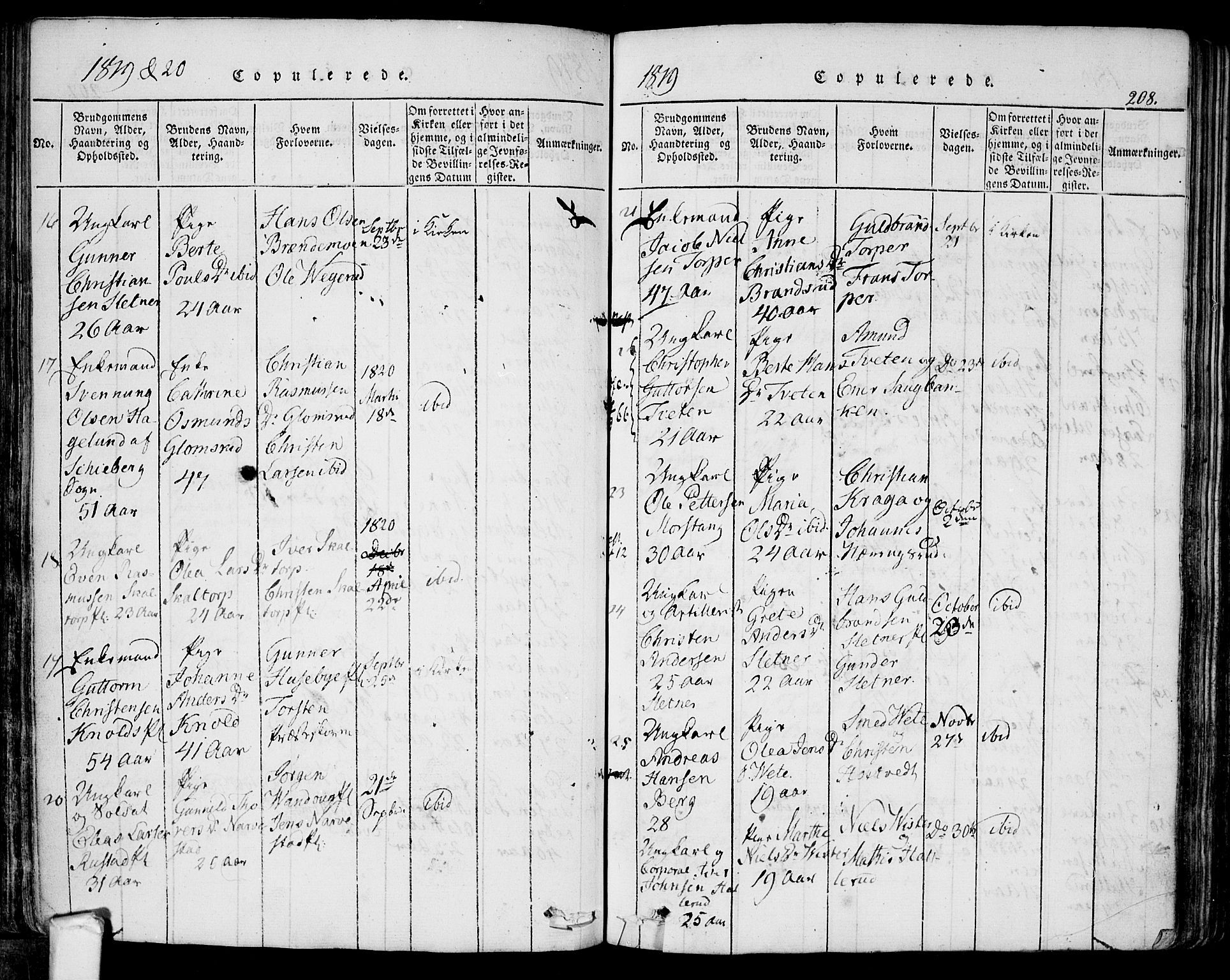 Eidsberg prestekontor Kirkebøker, SAO/A-10905/F/Fa/L0007: Parish register (official) no. I 7, 1814-1832, p. 208
