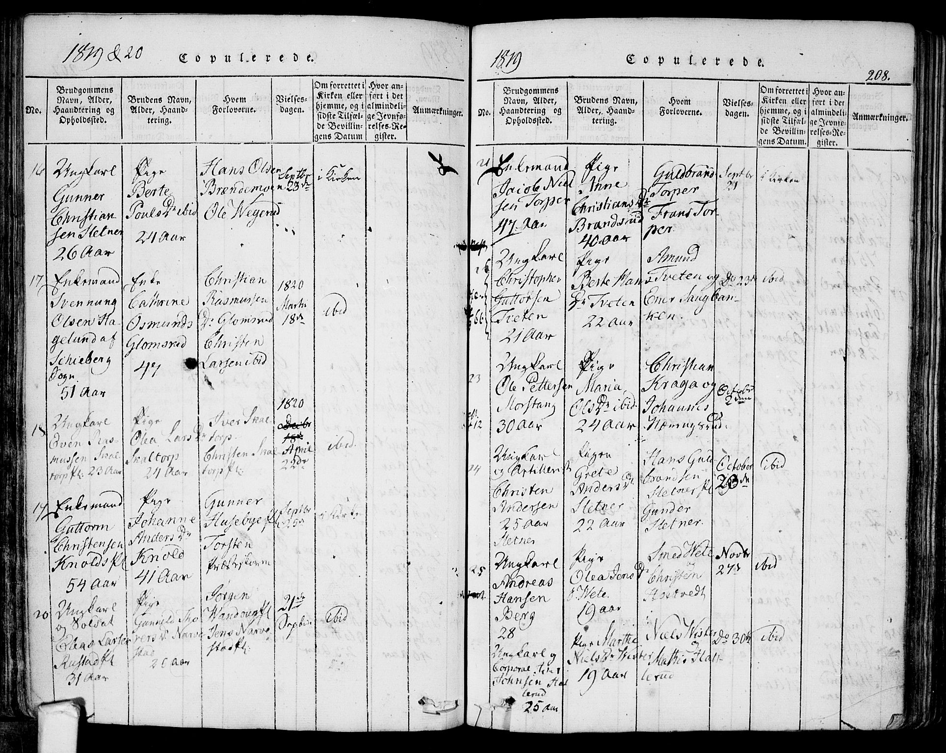 Eidsberg prestekontor Kirkebøker, AV/SAO-A-10905/F/Fa/L0007: Parish register (official) no. I 7, 1814-1832, p. 208