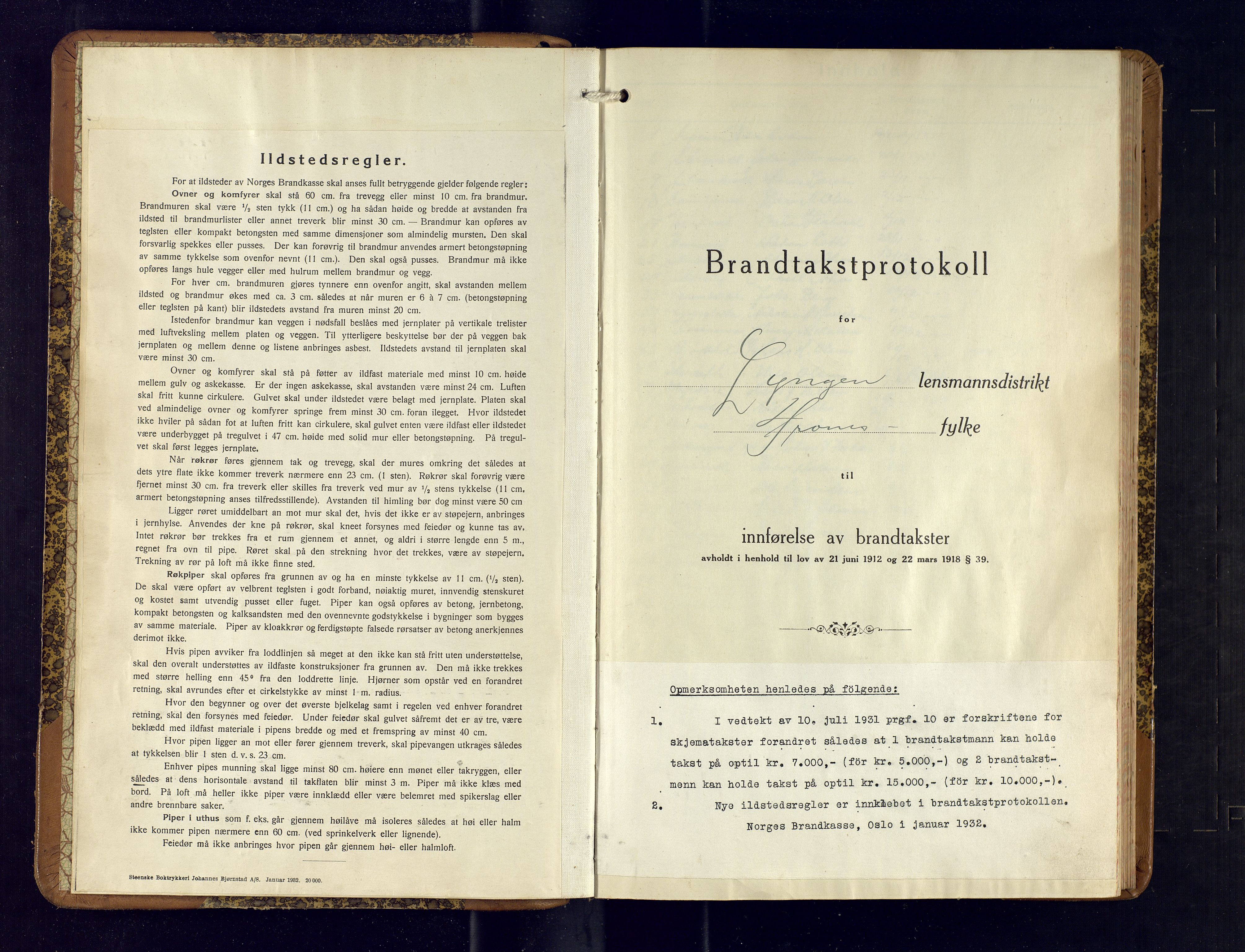 Lyngen lensmannskontor, AV/SATØ-SATO-99/F/Fm/Fmb/L0130: Branntakstprotokoller, 1933-1935