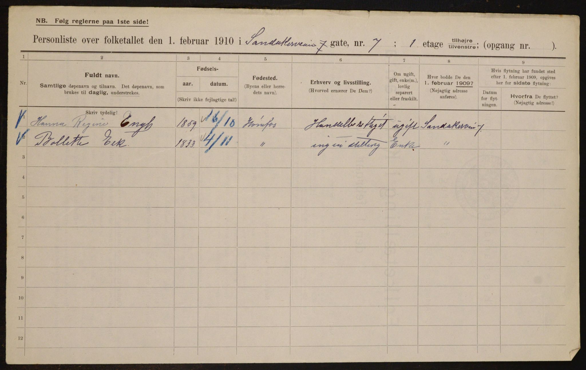 OBA, Municipal Census 1910 for Kristiania, 1910, p. 82959