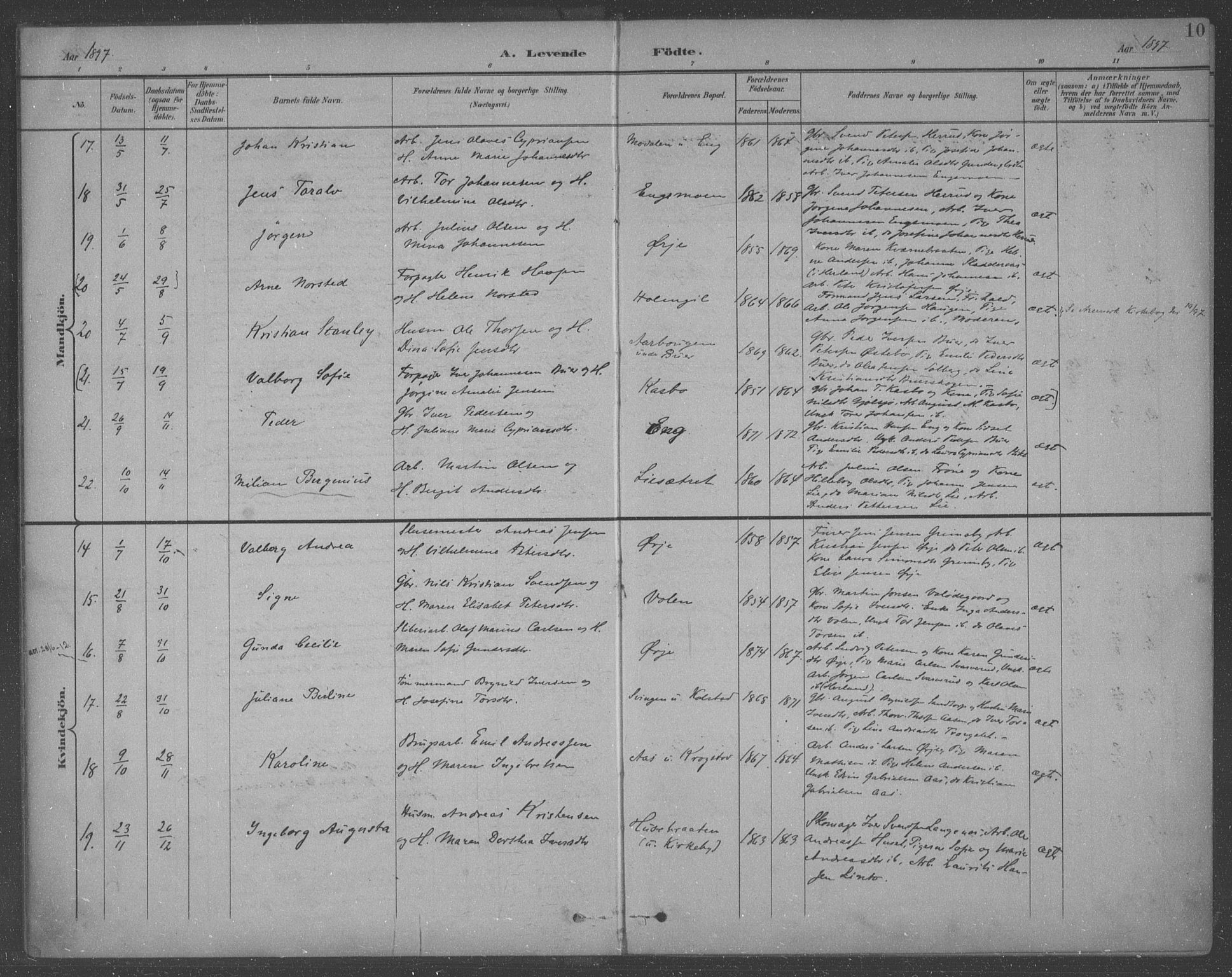 Aremark prestekontor Kirkebøker, AV/SAO-A-10899/F/Fb/L0005: Parish register (official) no. II 5, 1895-1919, p. 10