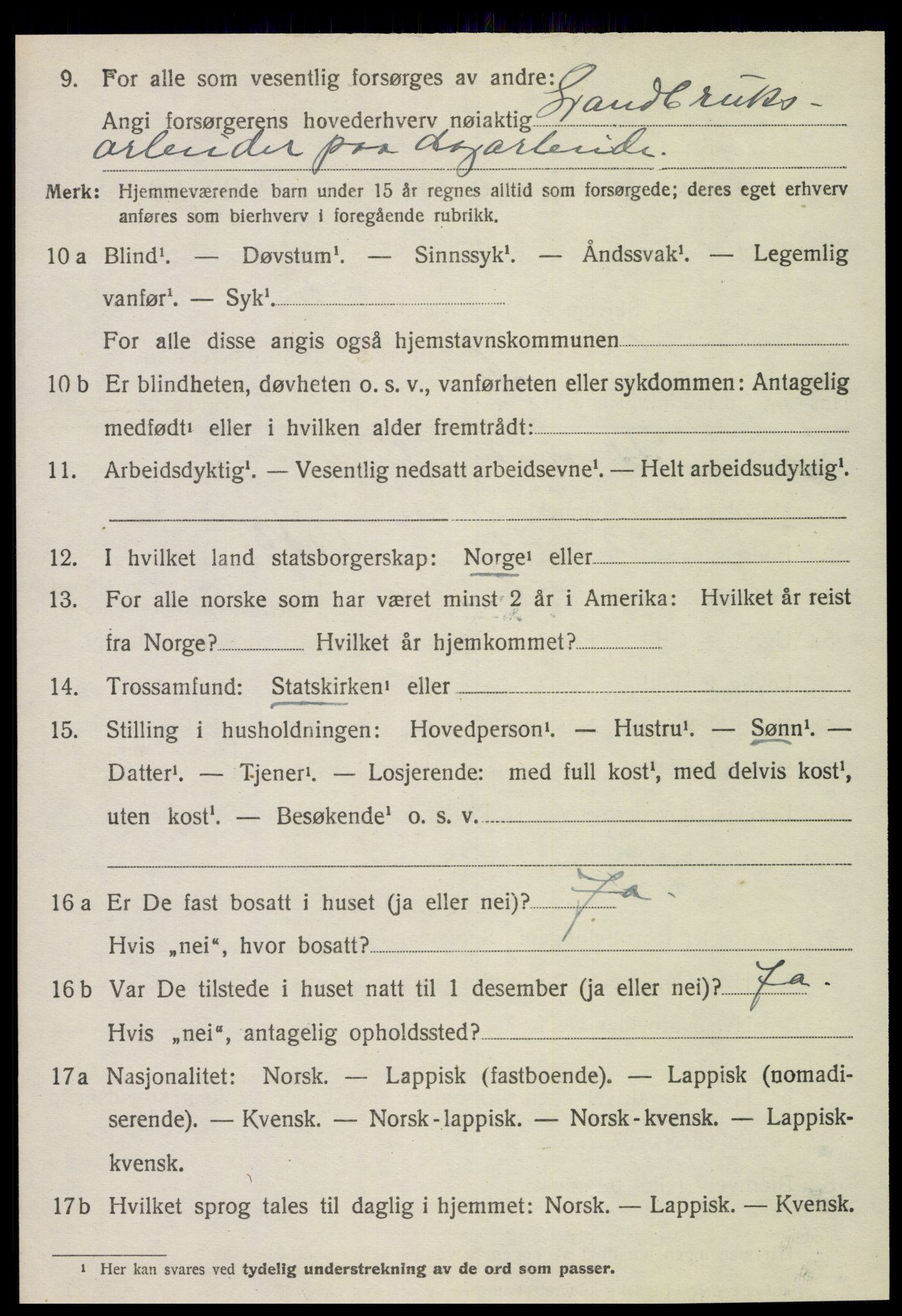 SAT, 1920 census for Foldereid, 1920, p. 1169