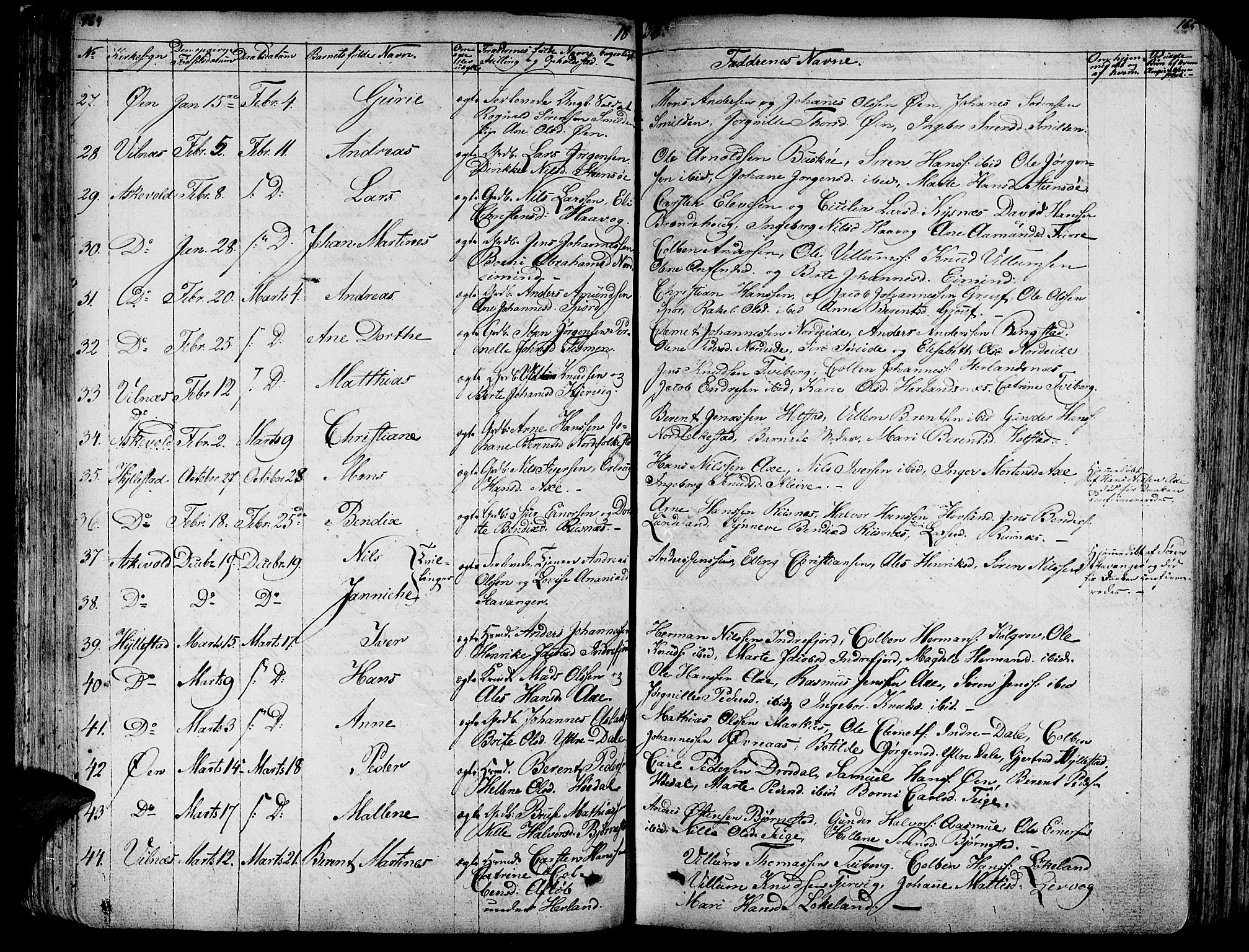 Askvoll sokneprestembete, SAB/A-79501/H/Haa/Haaa/L0010: Parish register (official) no. A 10, 1821-1844, p. 164-165