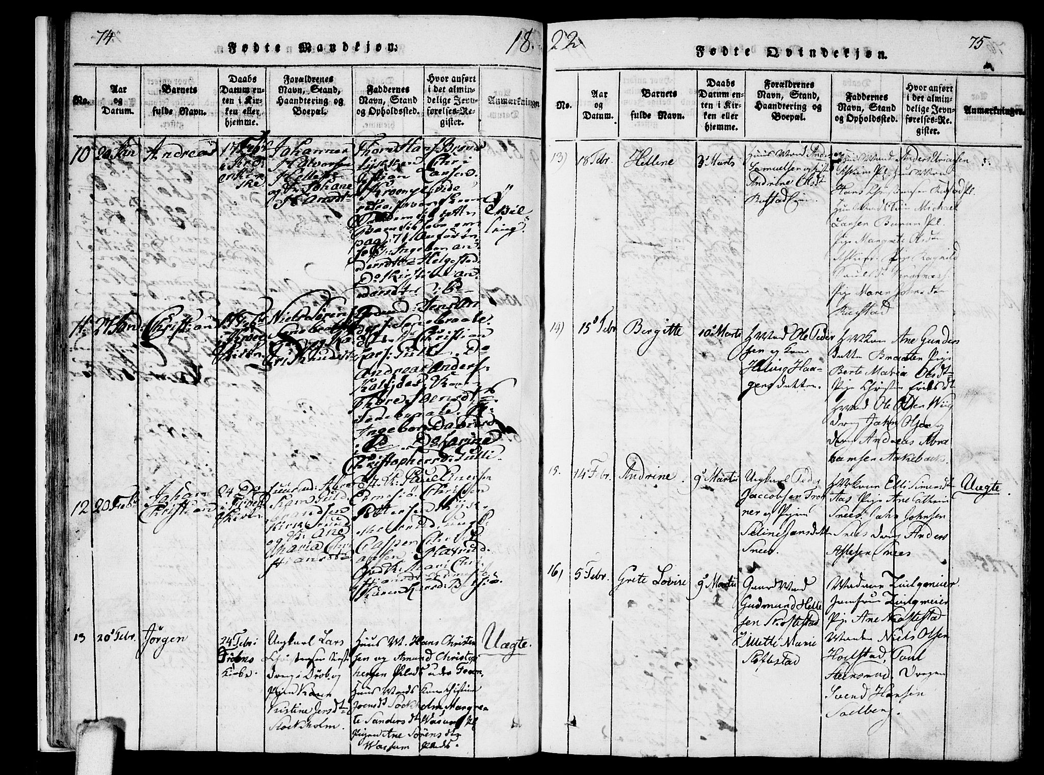 Ås prestekontor Kirkebøker, SAO/A-10894/F/Fa/L0004: Parish register (official) no. I 4, 1818-1826, p. 74-75