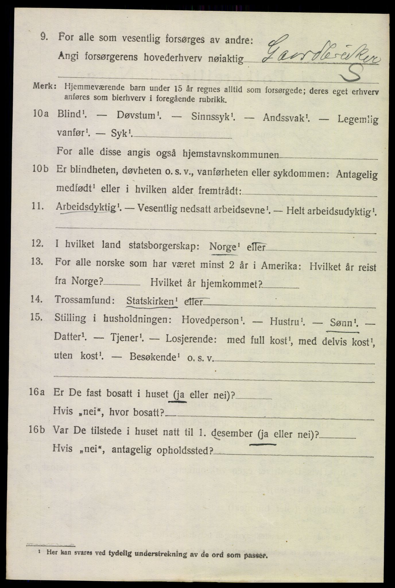 SAH, 1920 census for Øystre Slidre, 1920, p. 2162